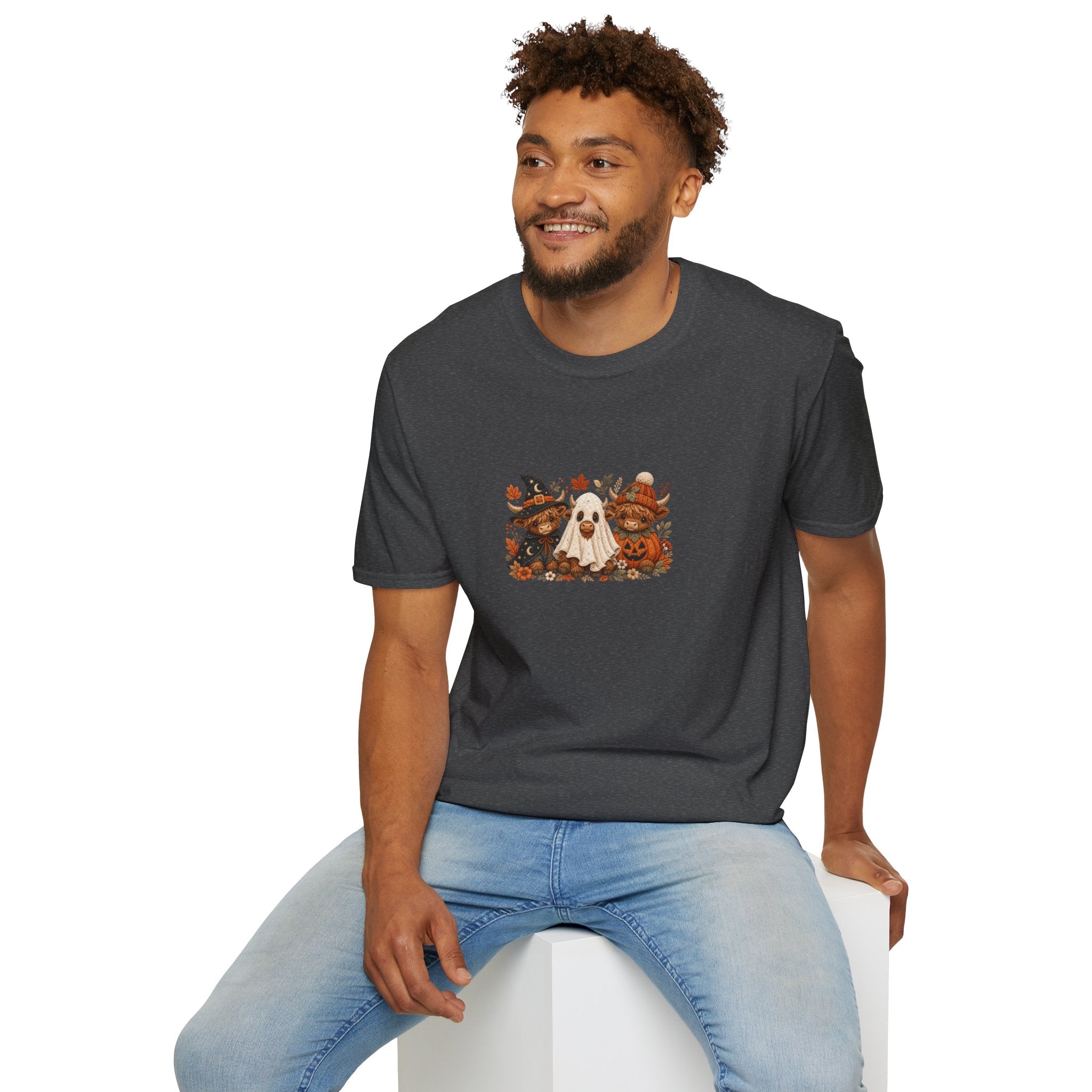 Halloween Cows Trio T-Shirt — Cute Funny Gift for Her Ghost & Pumpkin Fall Tee