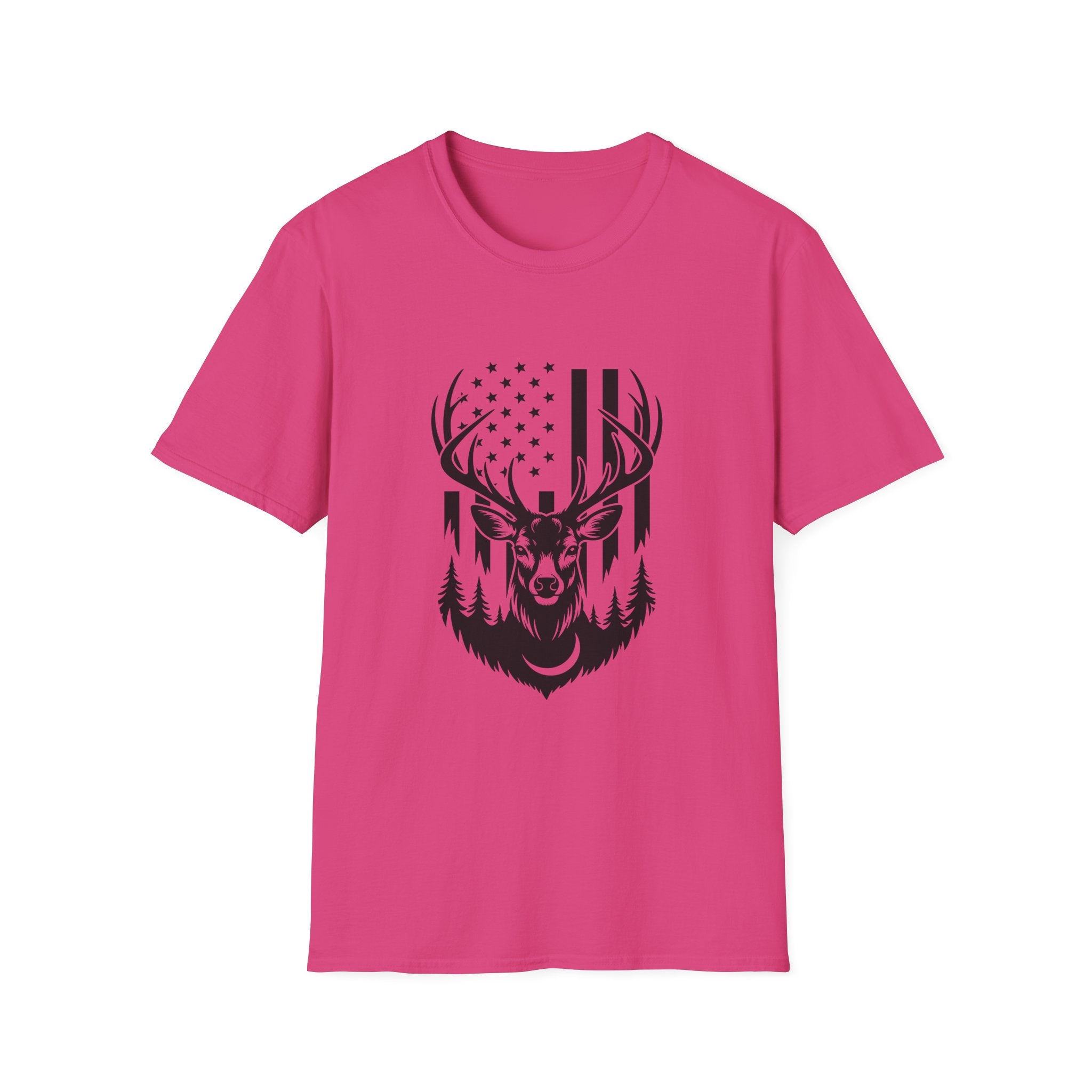 Rustic American Flag Buck T-Shirt — Patriotic Hunting Gift for Men Wildlife Tee