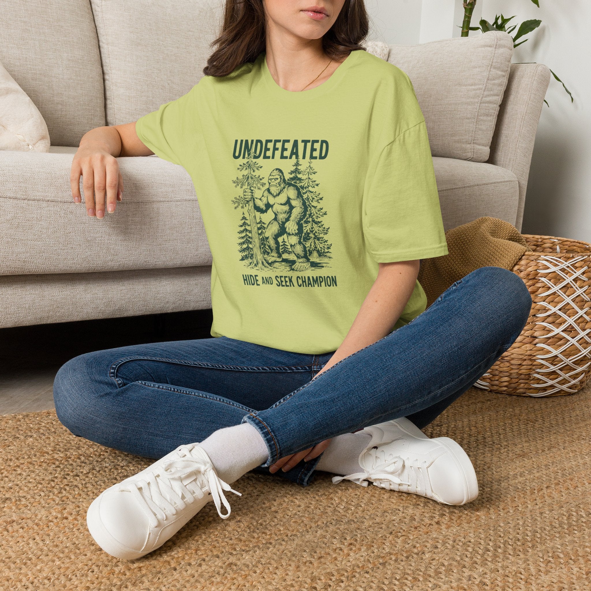Undefeated Bigfoot T-Shirt — 'Hide and Seek Champion' Graphic Tee