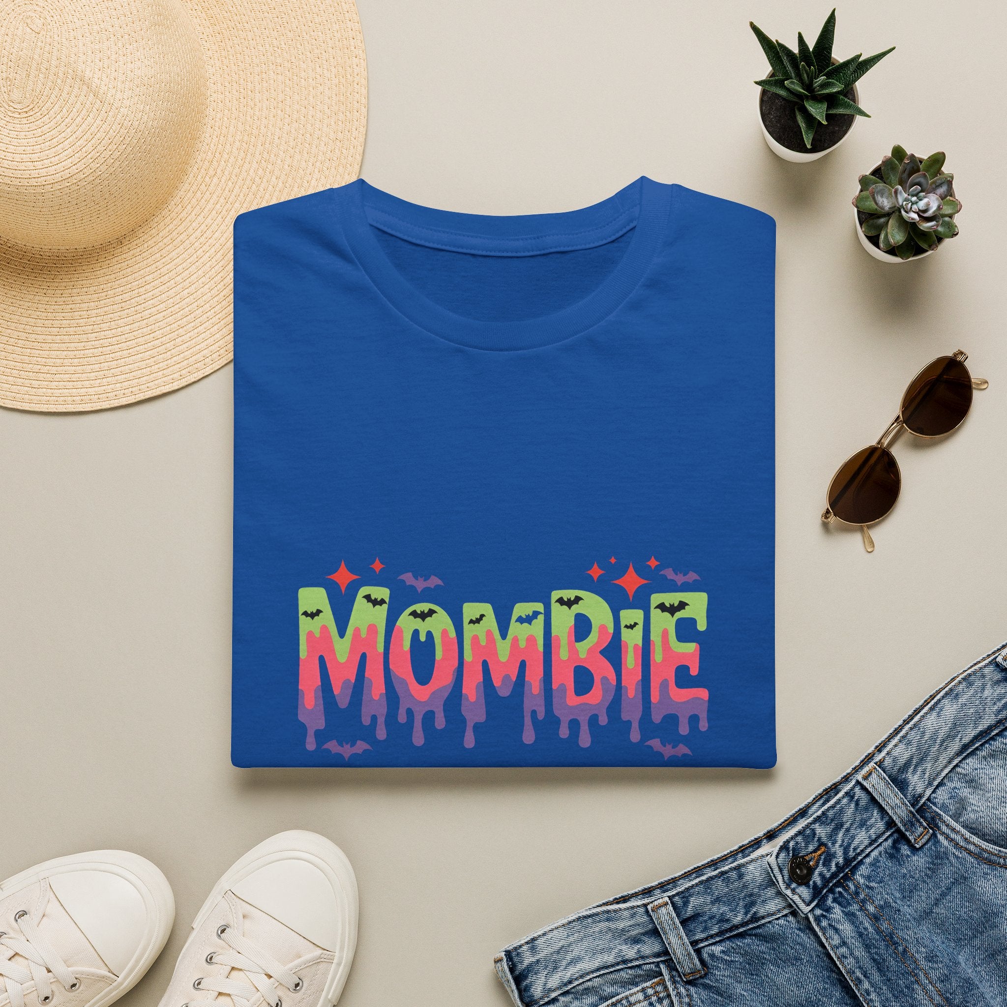 Mombie Halloween T-Shirt — Funny Zombie Mom Gift for Her Neon Graphic Tee