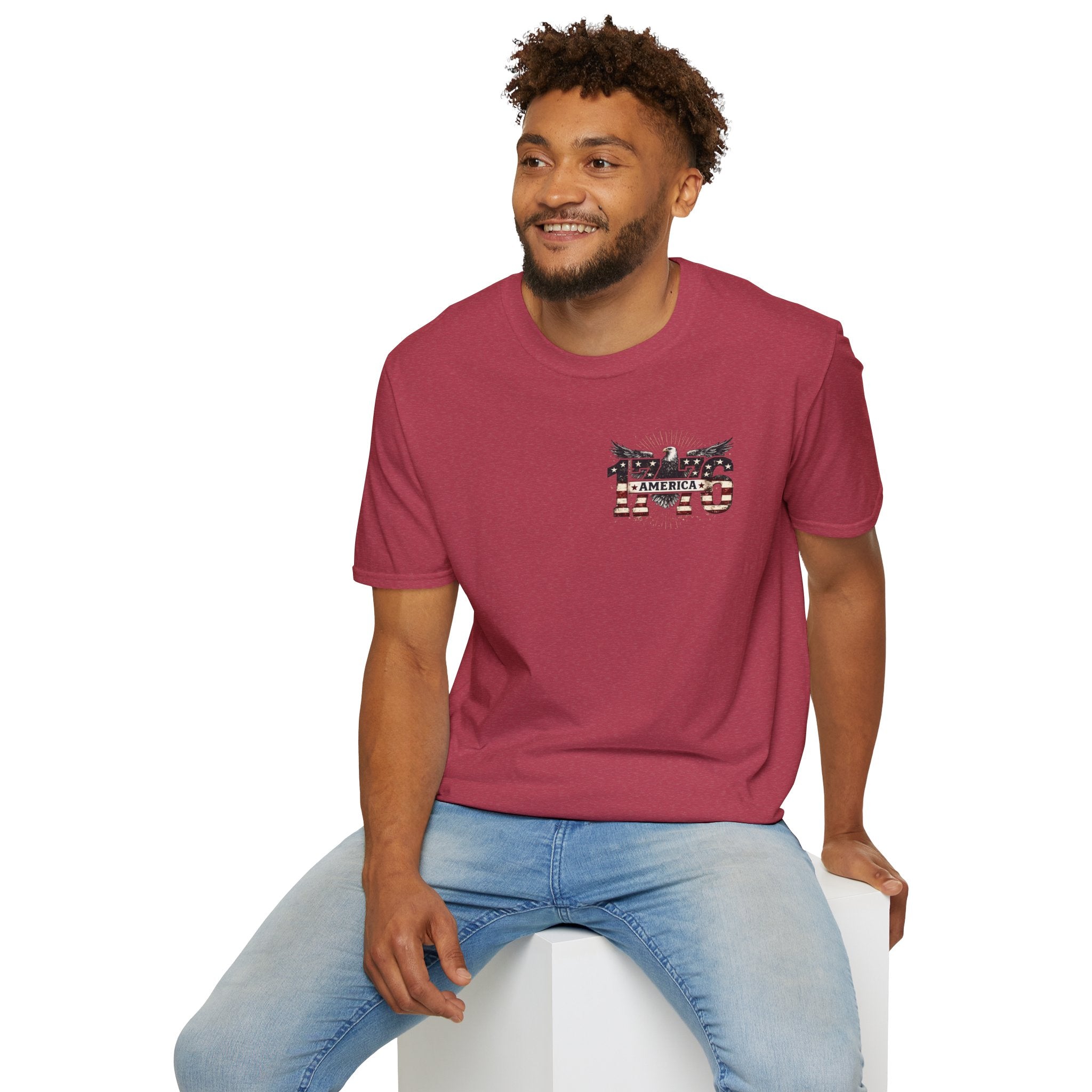 1776 American Flag Eagle T-Shirt — Vintage Patriotic Gift for Him Fourth of July Tee