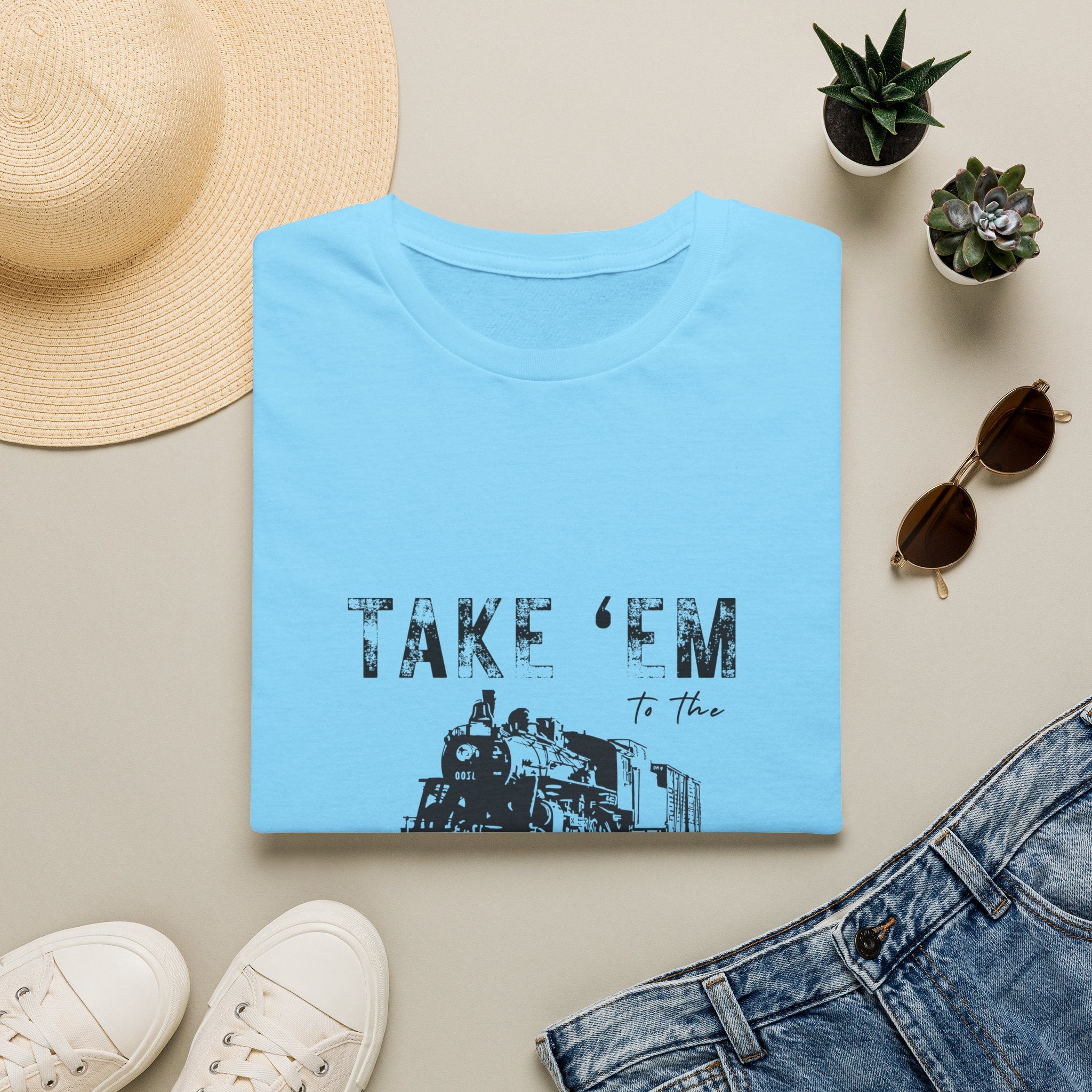 Take 'Em to the Train Station T-Shirt — Funny Sarcastic Gift Vintage Engine Graphic Tee