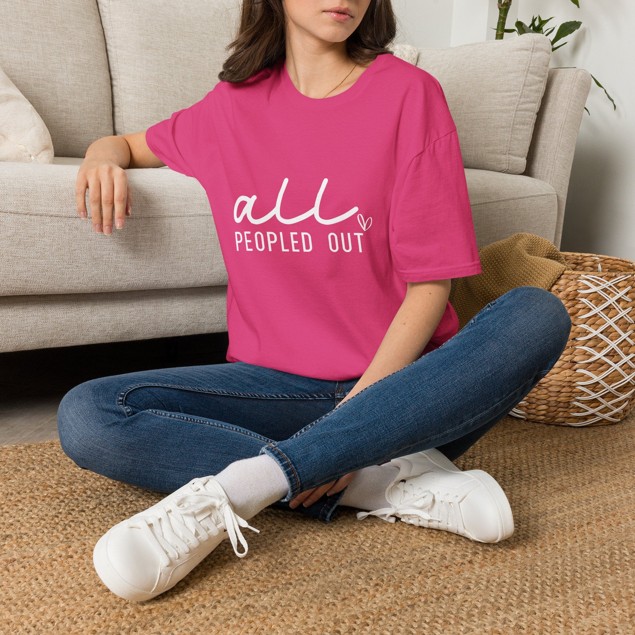 All Peopled Out T-Shirt — Funny Introvert Gift for Her Sarcastic Anti-Social Tee
