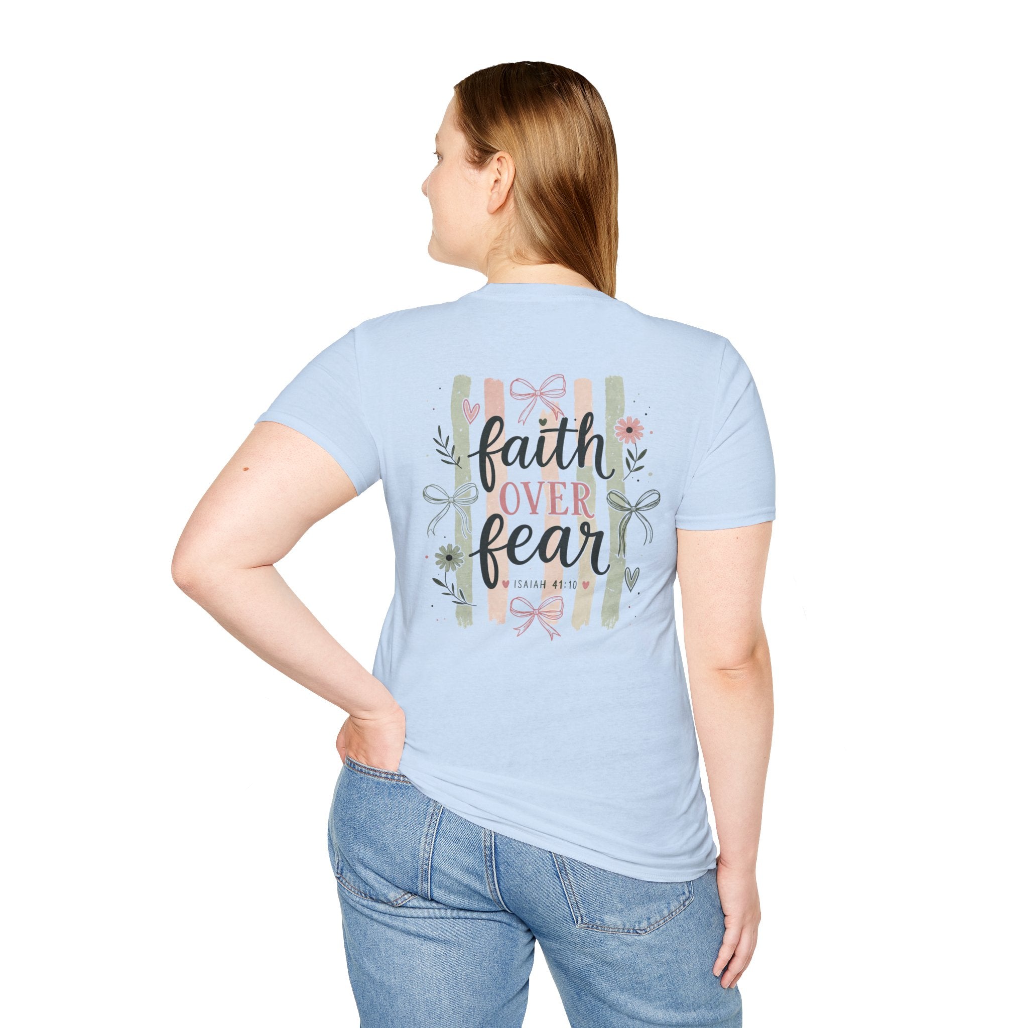 Faith Over Fear T-Shirt — Inspirational Christian Gift for Women Everyday Graphic Tee