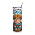 Hay There Pumpkin Cow Tumbler — Cute Fall Gift for Women Floral 20oz Stainless Steel
