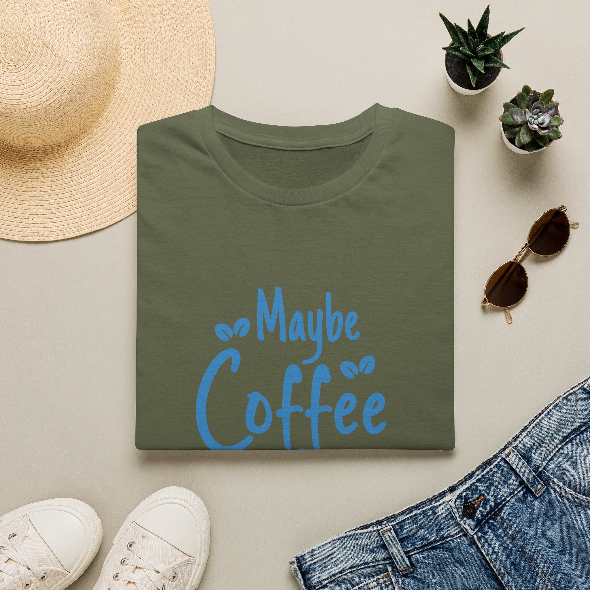 Maybe Coffee Is Addicted to Me T-Shirt — Funny Coffee Lover Gift for Her Graphic Tee