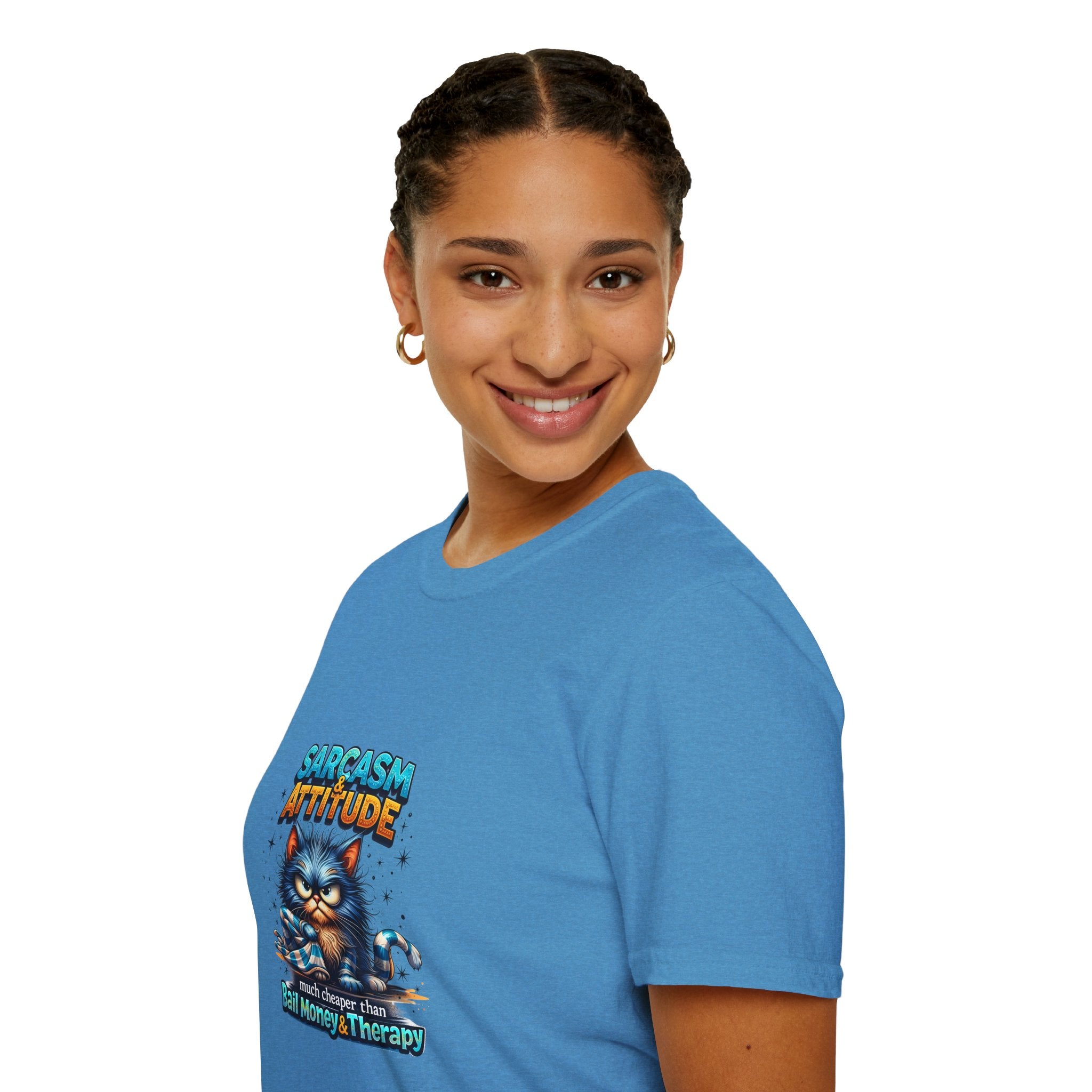 Sarcasm & Attitude Grumpy Cat T-Shirt — Funny Sarcastic Gift for Her Graphic Tee