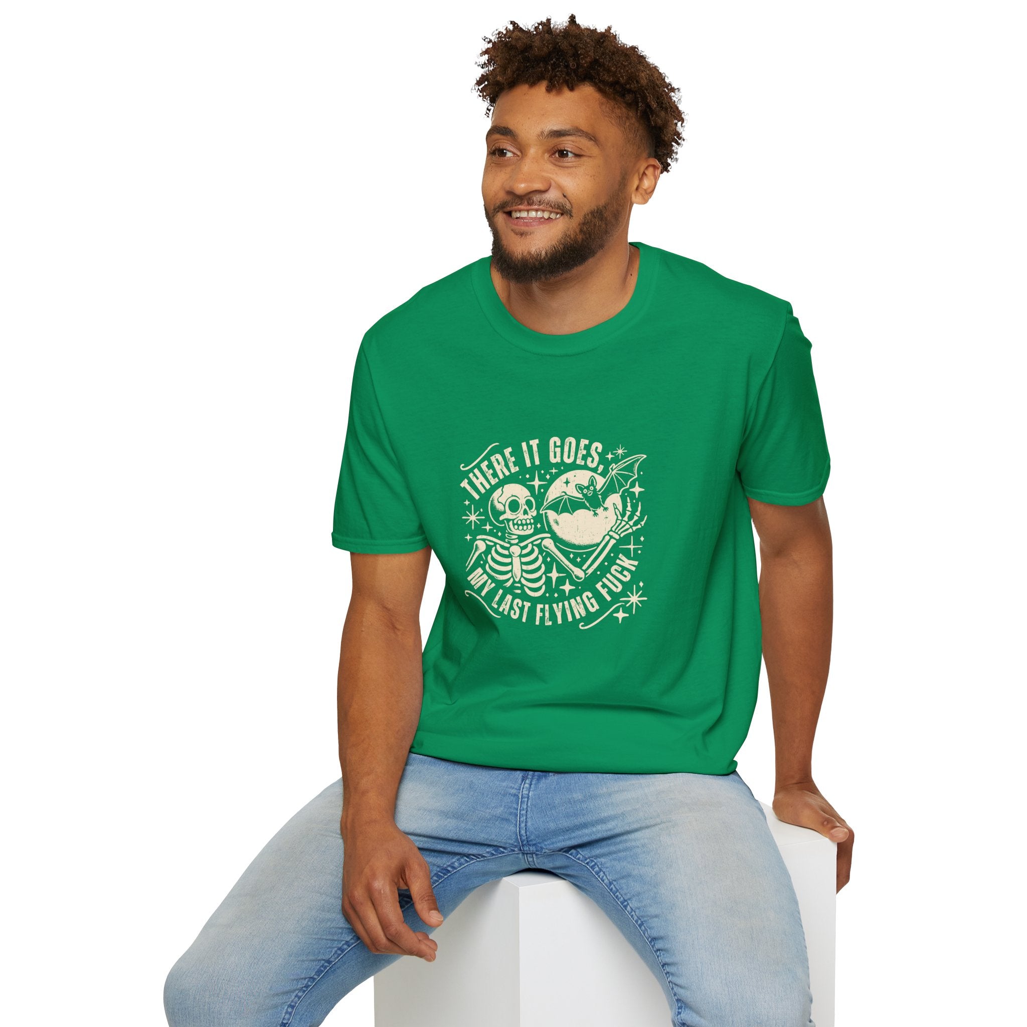There It Goes Skull Moon & Bat T-Shirt — Cute Halloween Gift for Women Graphic Tee