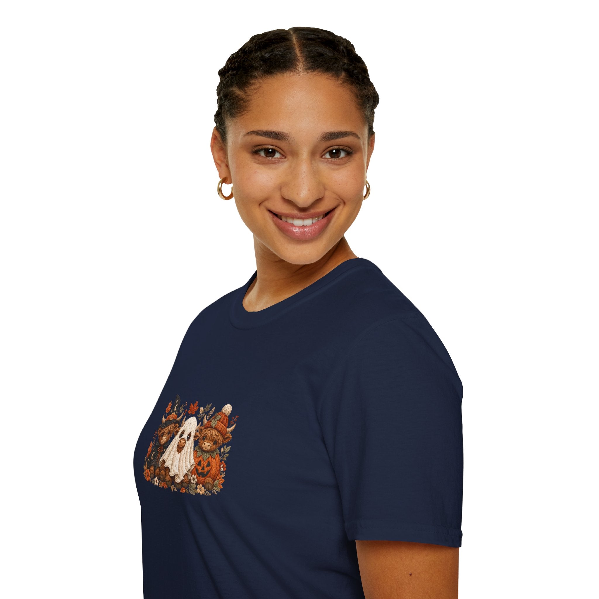 Halloween Cows Trio T-Shirt — Cute Funny Gift for Her Ghost & Pumpkin Fall Tee