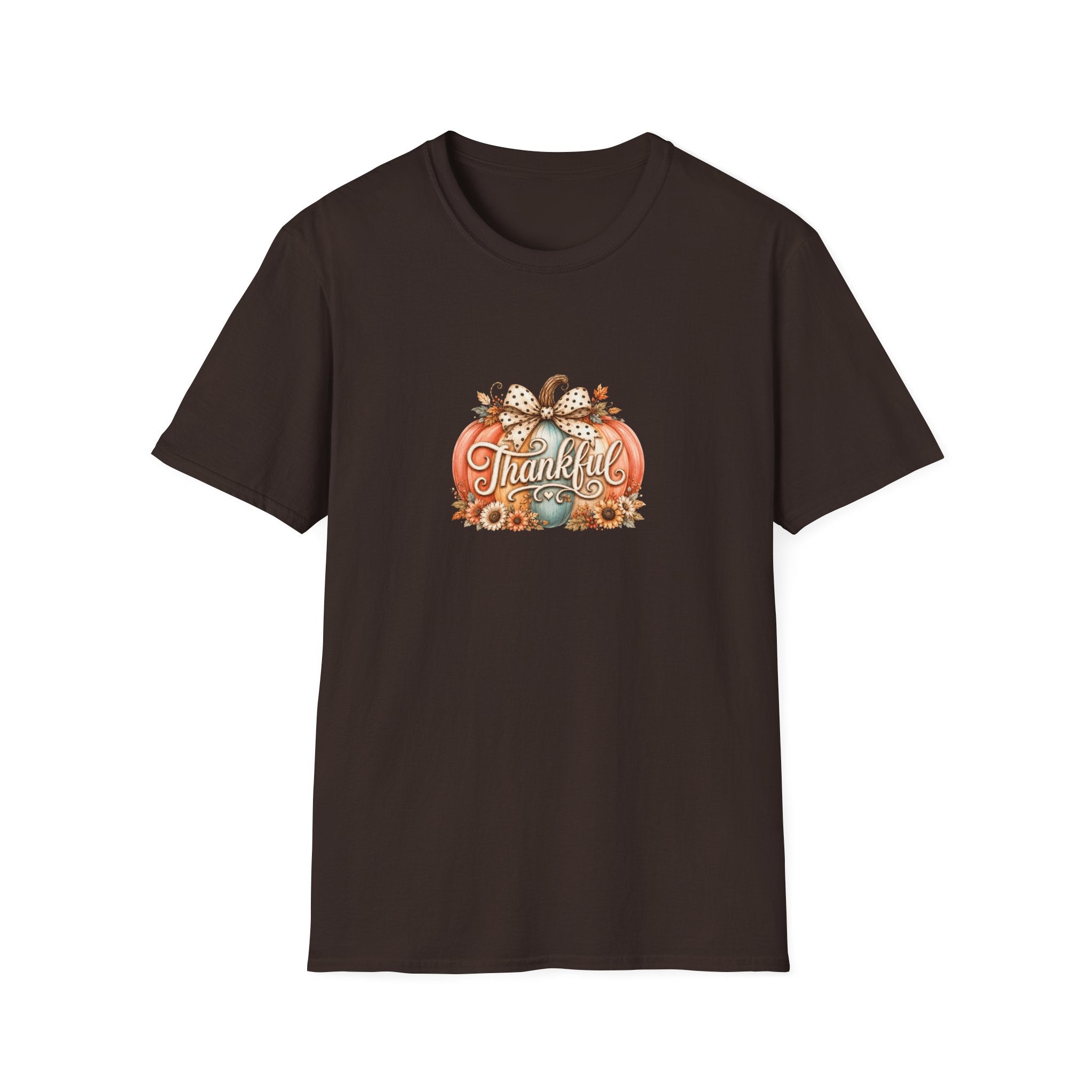 Thankful Pumpkin T-Shirt — Cute Fall Thanksgiving Gift for Women Graphic Tee