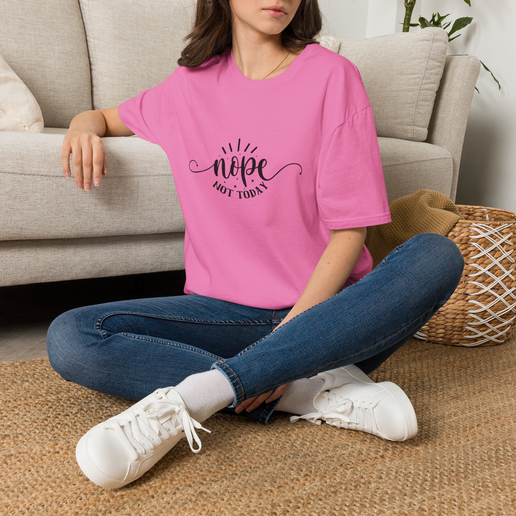 Nope Not Today T-Shirt — Funny Sarcastic Anti-Monday Gift for Her Women's Graphic Tee