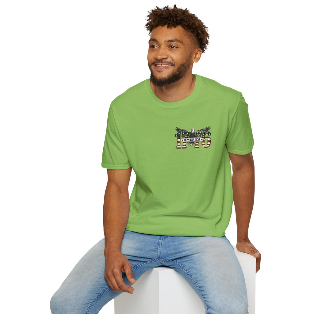 1776 American Flag Eagle T-Shirt — Vintage Patriotic Gift for Him Fourth of July Tee