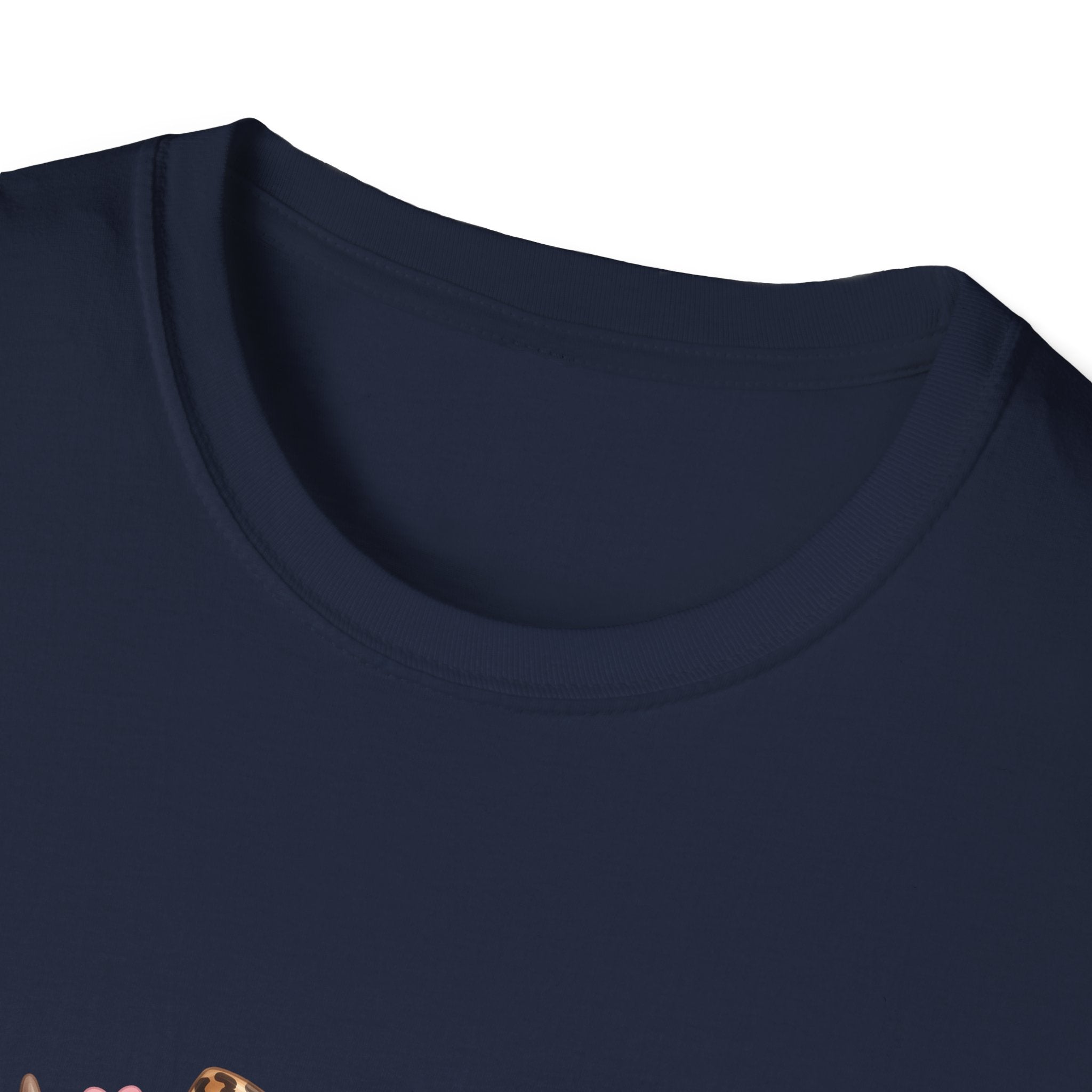 Highland Cow Leopard Bow T-Shirt — Cute Funny Gift for Her Hearts Graphic Tee