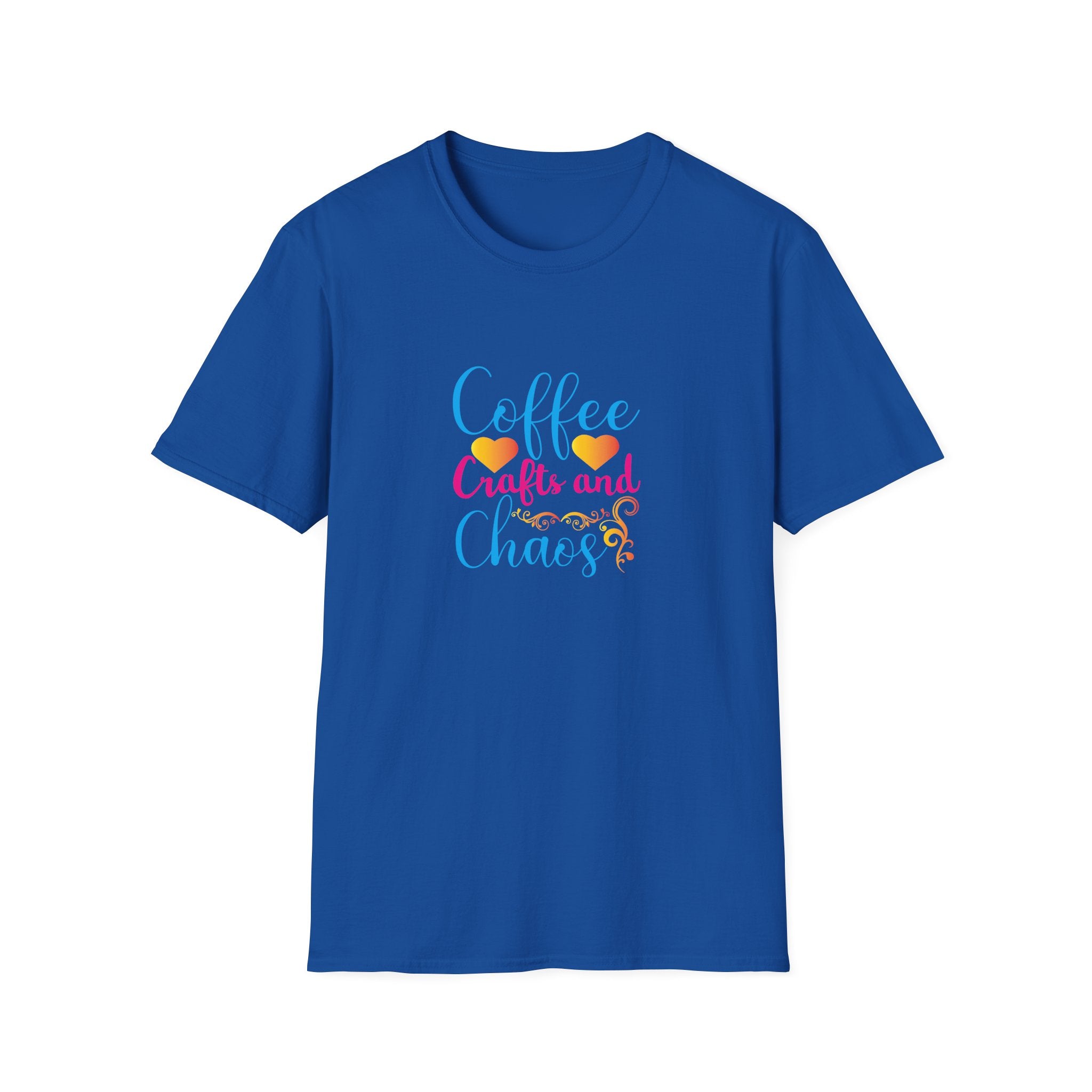 Coffee Crafts and Chaos T-Shirt — Funny Gift for Crafty Women Sarcastic Graphic Tee