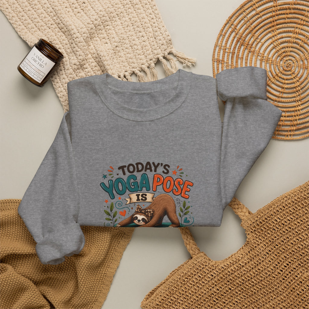 Downward Spiral Sloth Sweatshirt — Funny Lazy Gift for Her Yoga Pose Crewneck