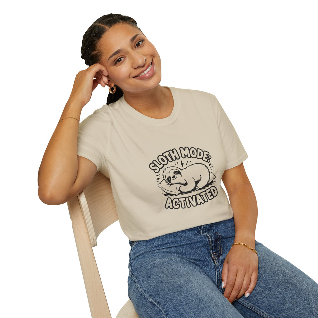 Sloth Mode Activated T-Shirt — Funny Lazy Gift for Her Cute Animal Graphic Tee