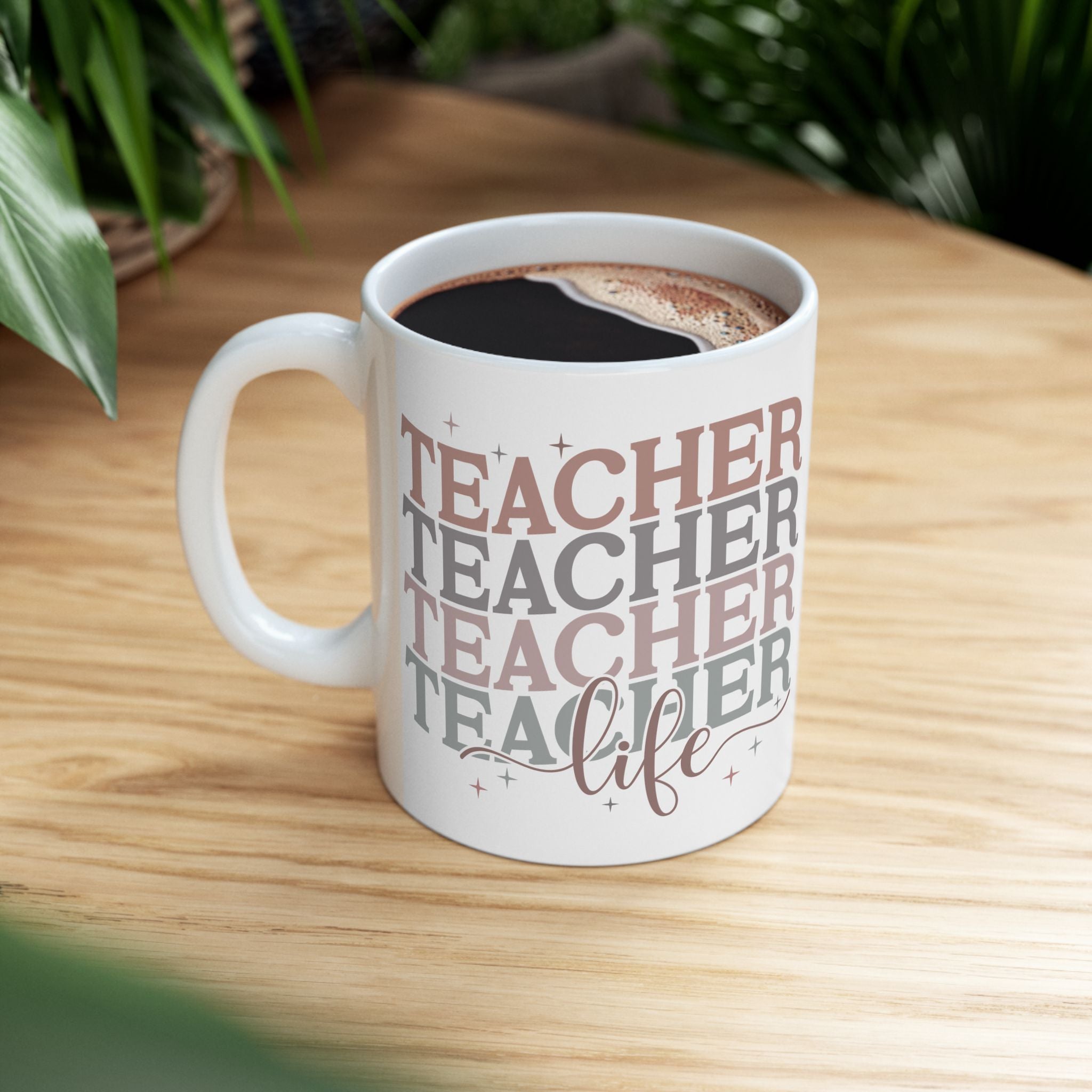 Teacher Life Ceramic Mug — Cute Retro Gift for Teachers 11oz 15oz Coffee Cup