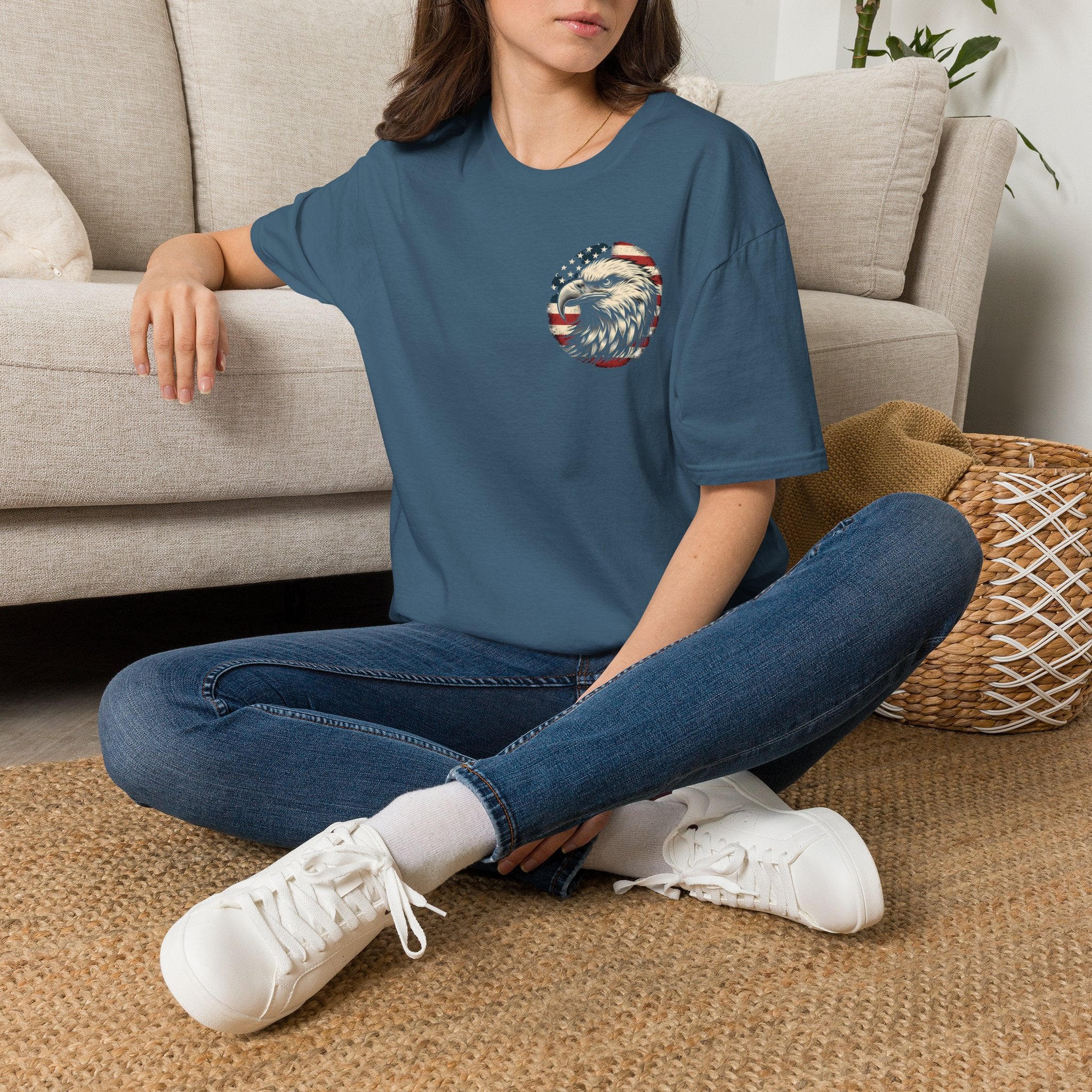 Patriotic Bald Eagle T-Shirt — American Flag Gift for Him Fourth of July Graphic Tee