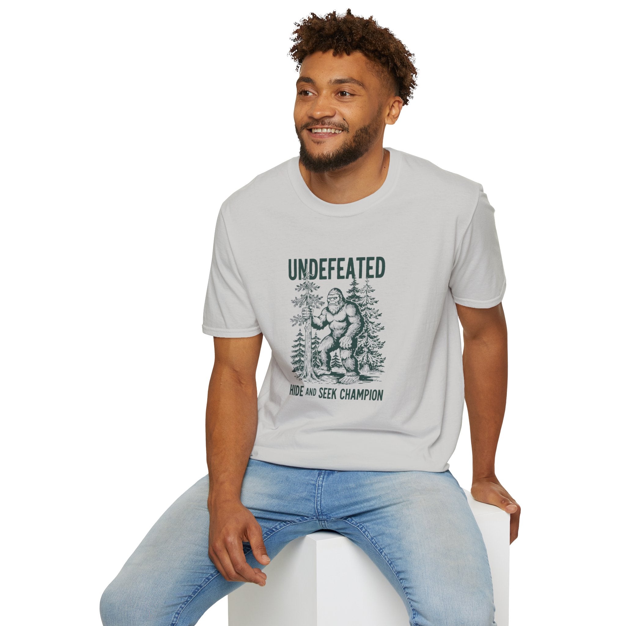 Undefeated Bigfoot T-Shirt — 'Hide and Seek Champion' Graphic Tee