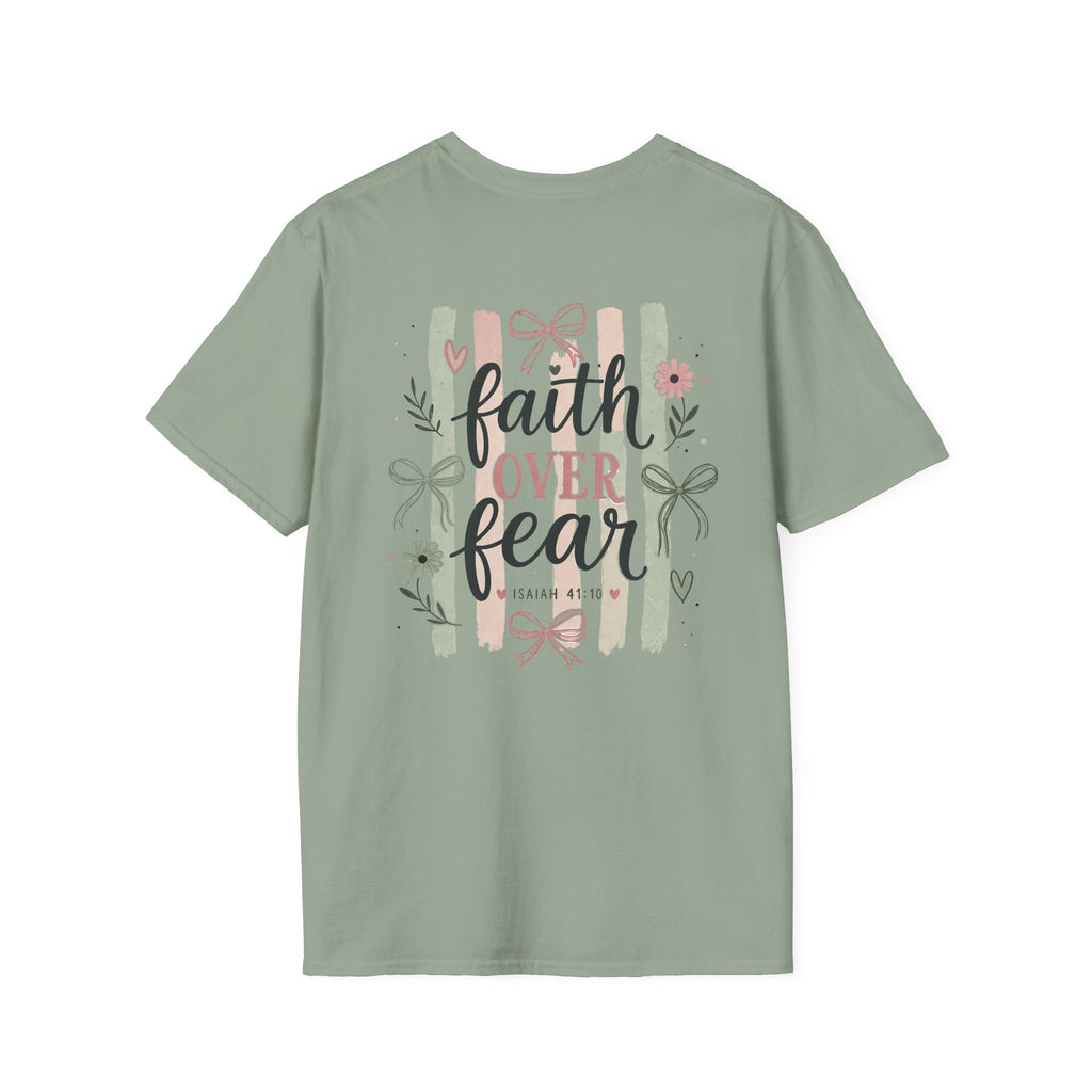 Faith Over Fear T-Shirt — Inspirational Christian Gift for Women Everyday Graphic Tee