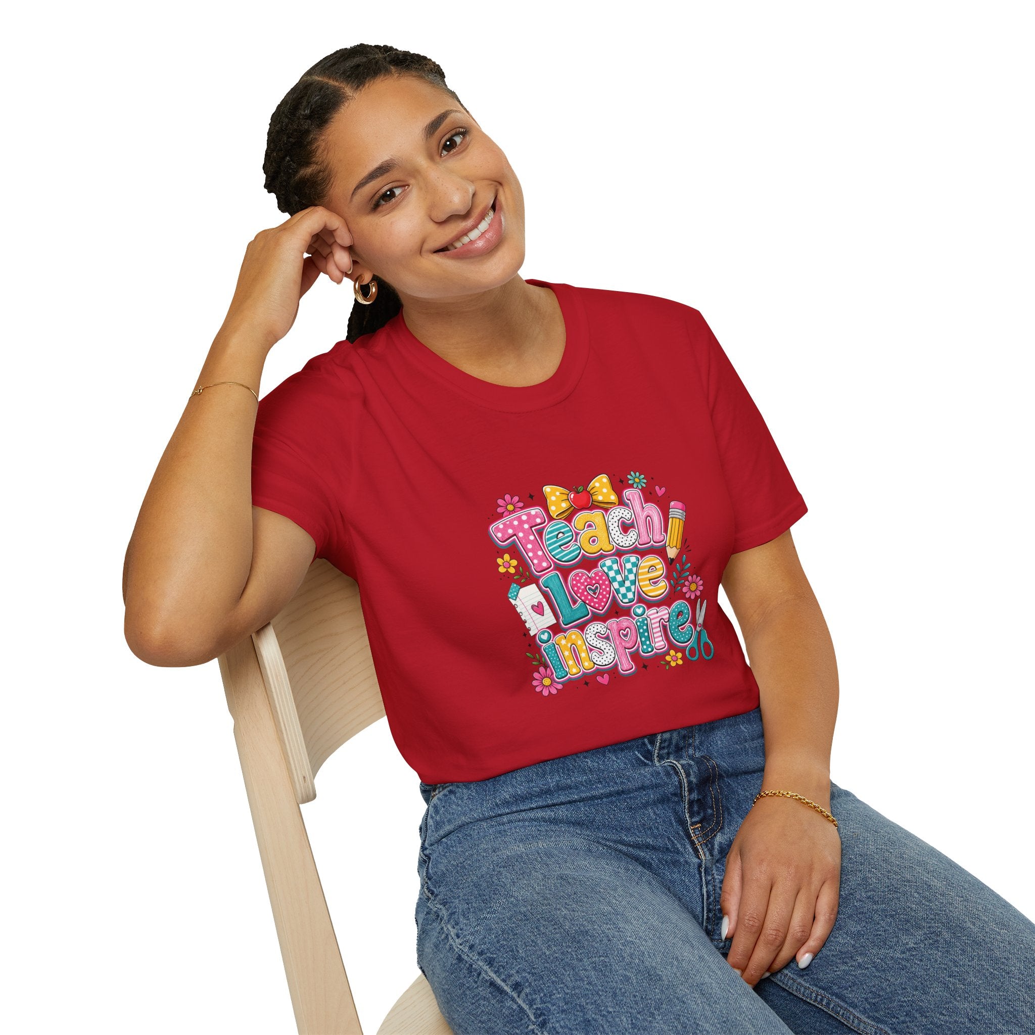 Teach Love Inspire T-Shirt — Cute Colorful Teacher Gift School Appreciation Tee