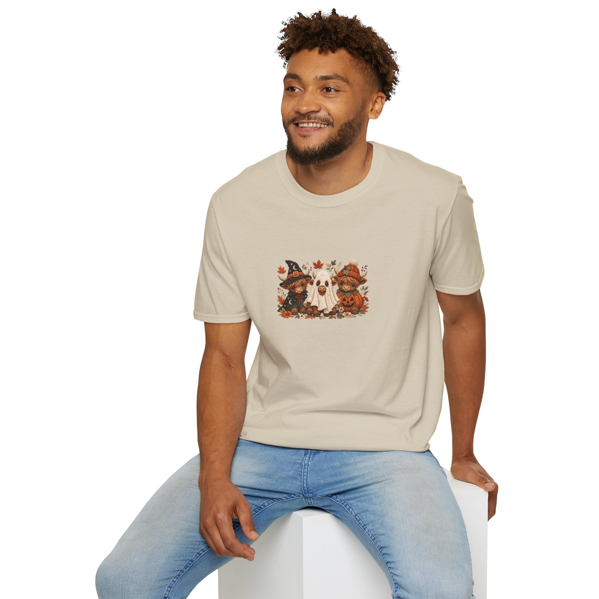 Halloween Cows Trio T-Shirt — Cute Funny Gift for Her Ghost & Pumpkin Fall Tee