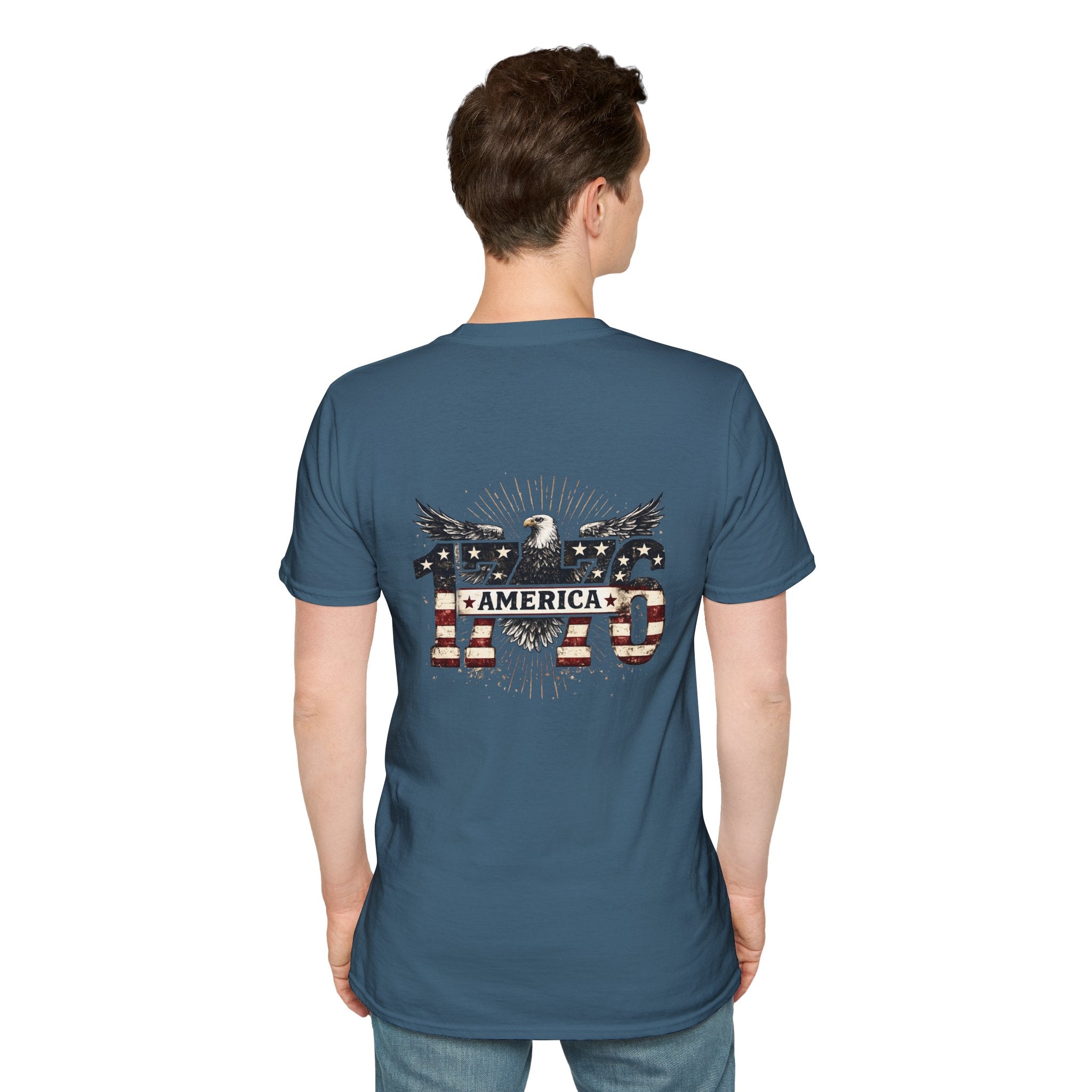 1776 American Flag Eagle T-Shirt — Vintage Patriotic Gift for Him Fourth of July Tee