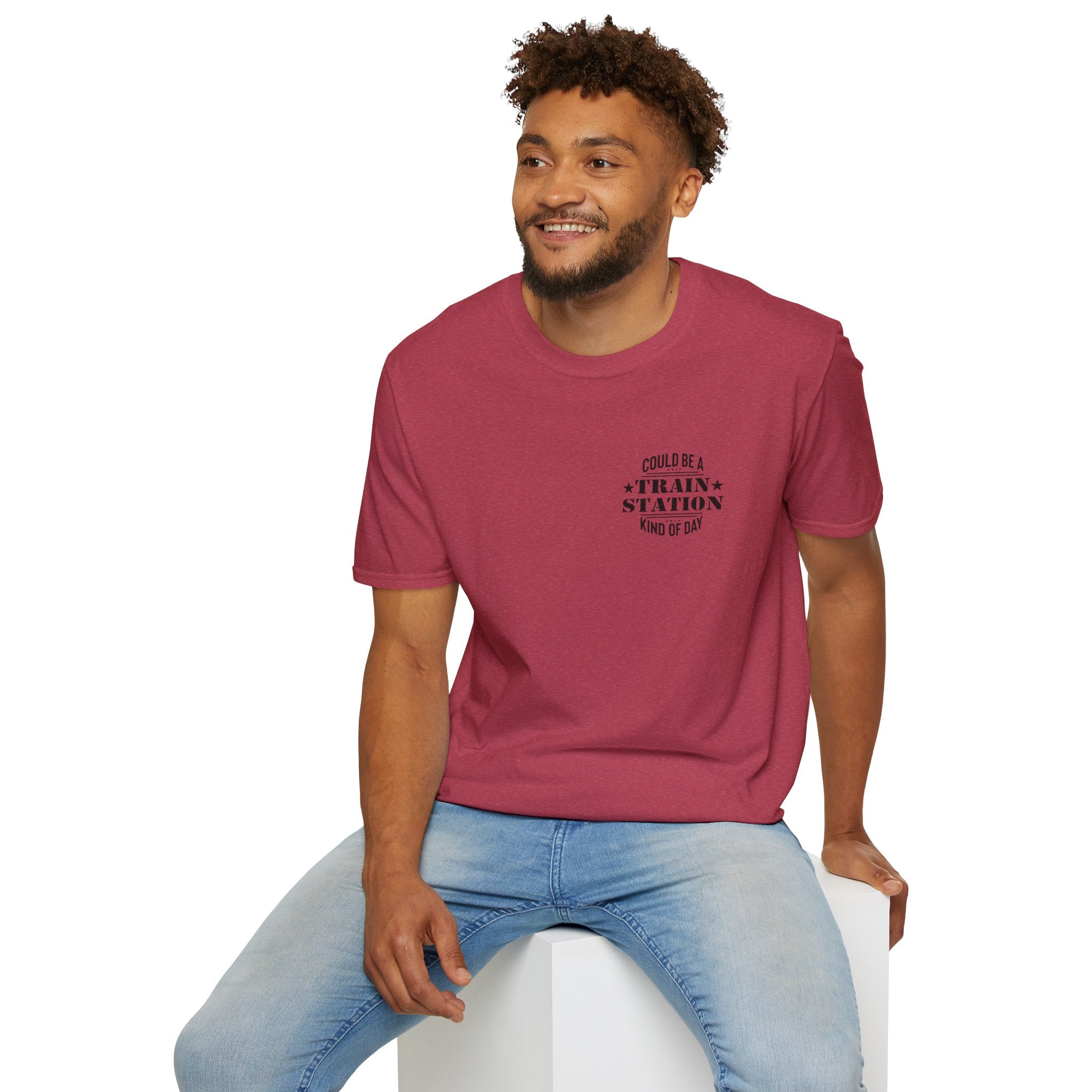 Could Be a Train Station Kind of Day T-Shirt — Funny Sarcastic Gift for Her Pocket Tee