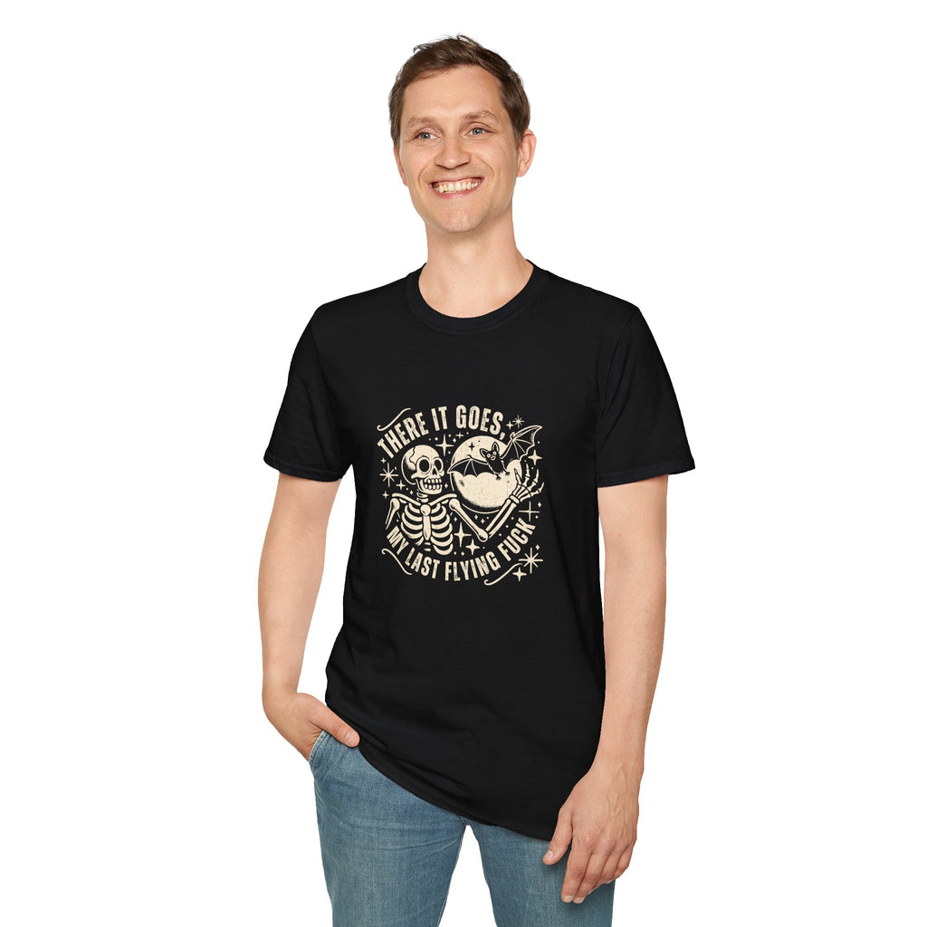 There It Goes Skull Moon & Bat T-Shirt — Cute Halloween Gift for Women Graphic Tee