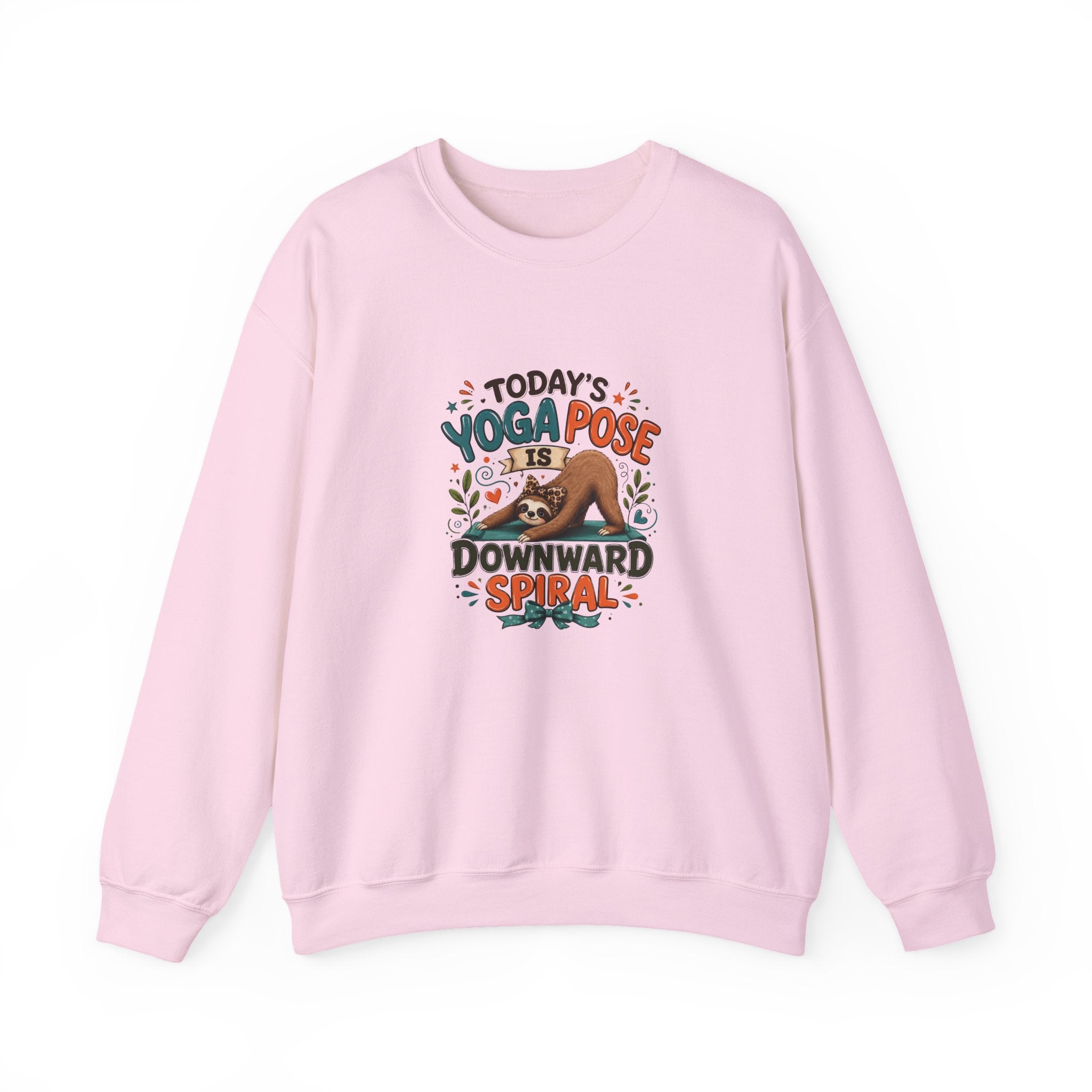 Downward Spiral Sloth Sweatshirt — Funny Lazy Gift for Her Yoga Pose Crewneck
