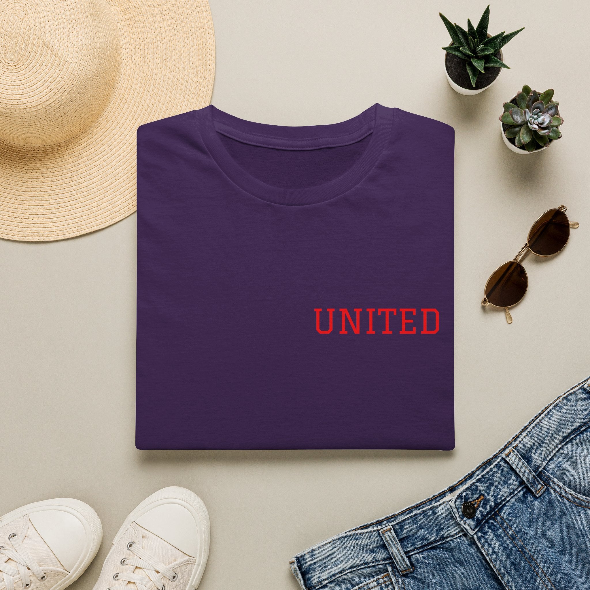 United American Flag T-Shirt — Patriotic Gift for Him Red Chest Graphic Tee