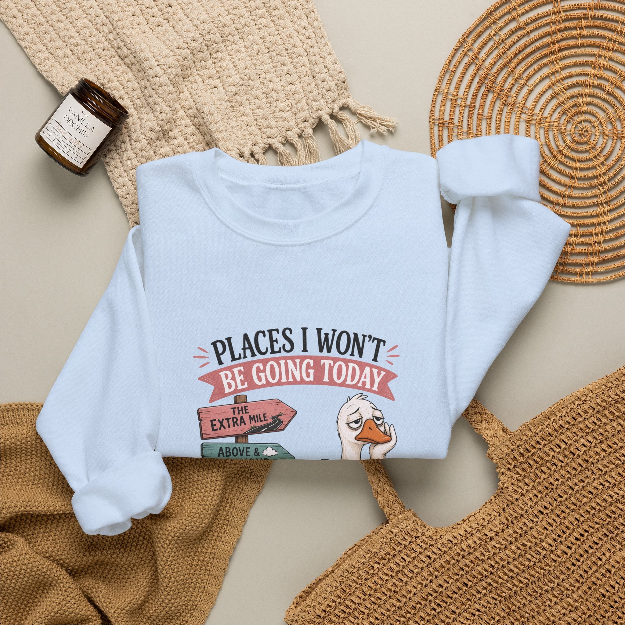 Places I Won't Be Going Today Goose Sweatshirt — Funny Introvert Gift for Her Crewneck