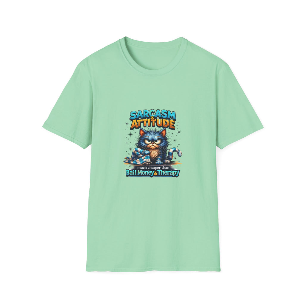 Sarcasm & Attitude Grumpy Cat T-Shirt — Funny Sarcastic Gift for Her Graphic Tee