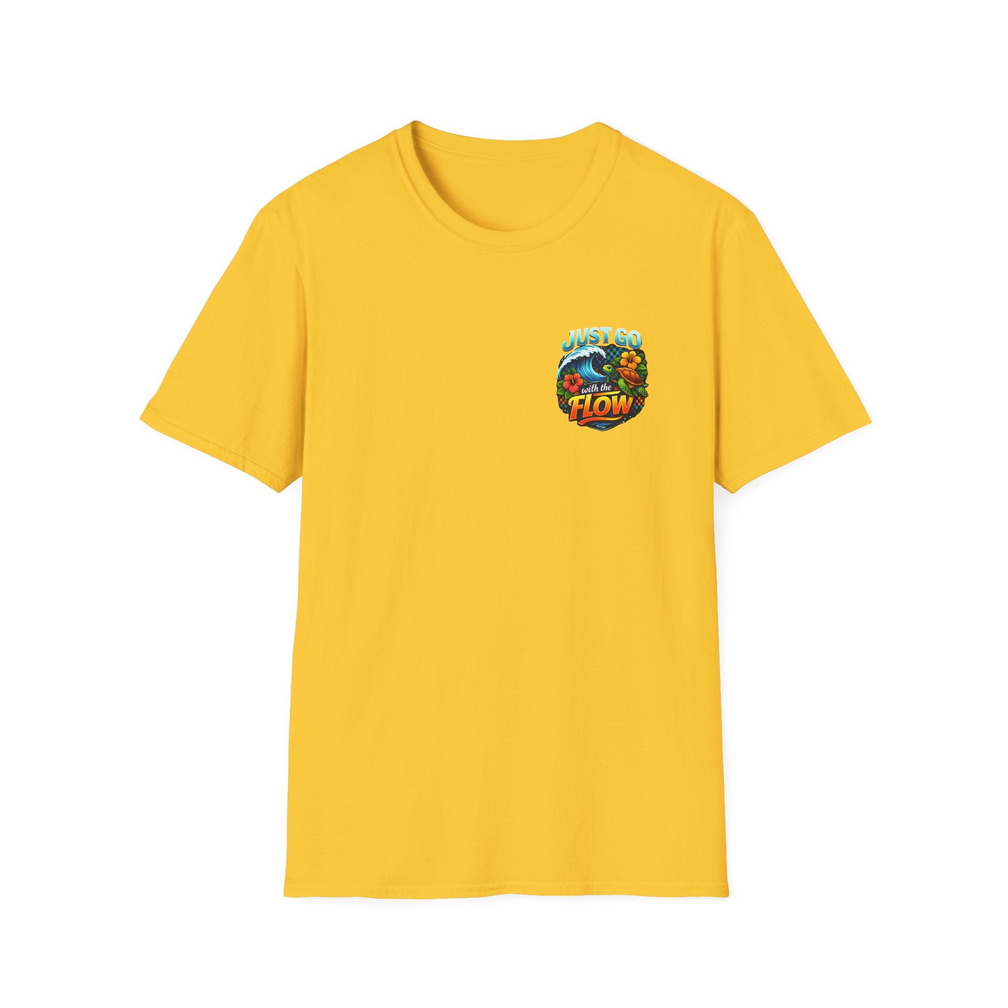 Go With the Flow Sea Turtle T-Shirt — Cute Beach Gift for Women Ocean Floral Tee