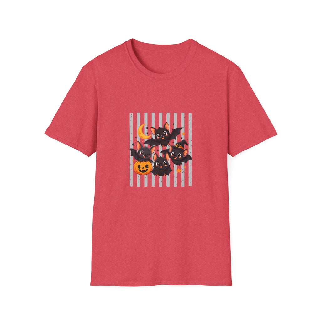 Halloween Bats Pumpkin Moon T-Shirt — Cute Spooky Gift for Women Graphic Tee