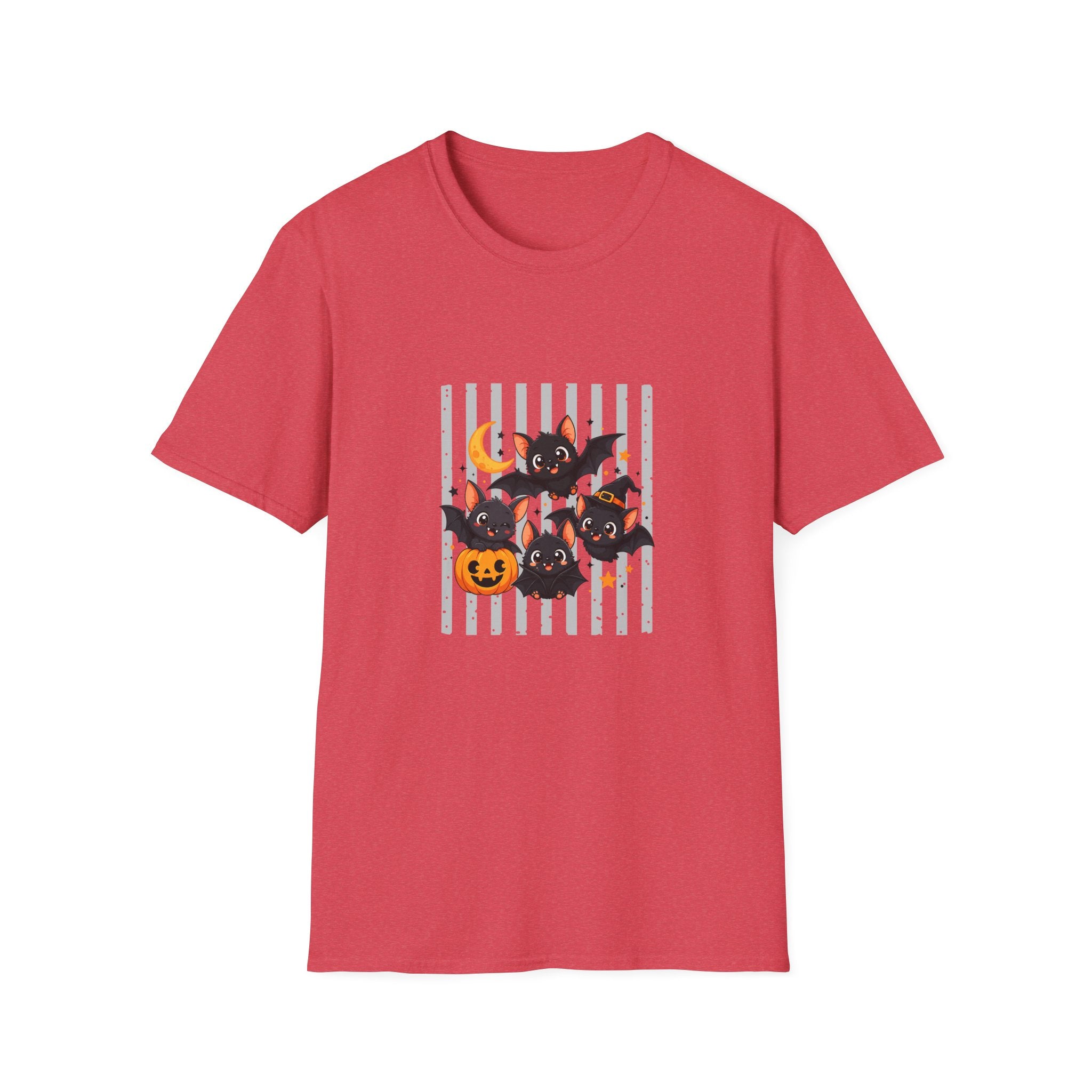 Halloween Bats Pumpkin Moon T-Shirt — Cute Spooky Gift for Women Graphic Tee