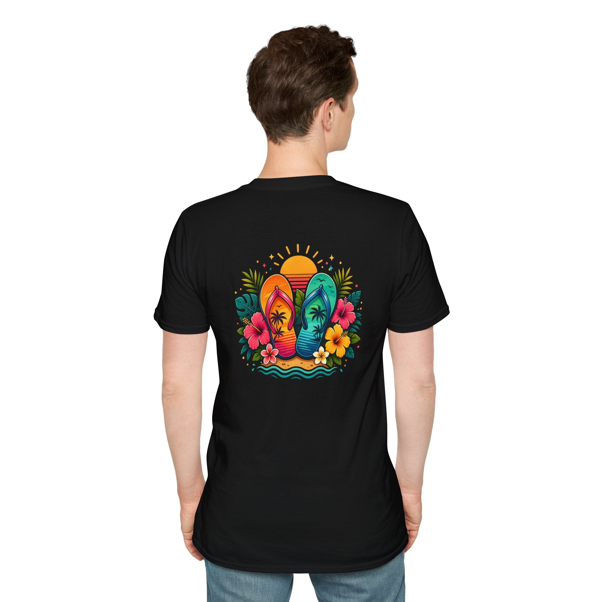 Floral Surf Chest Print T-Shirt — Cute Beach Gift for Women Graphic Tee