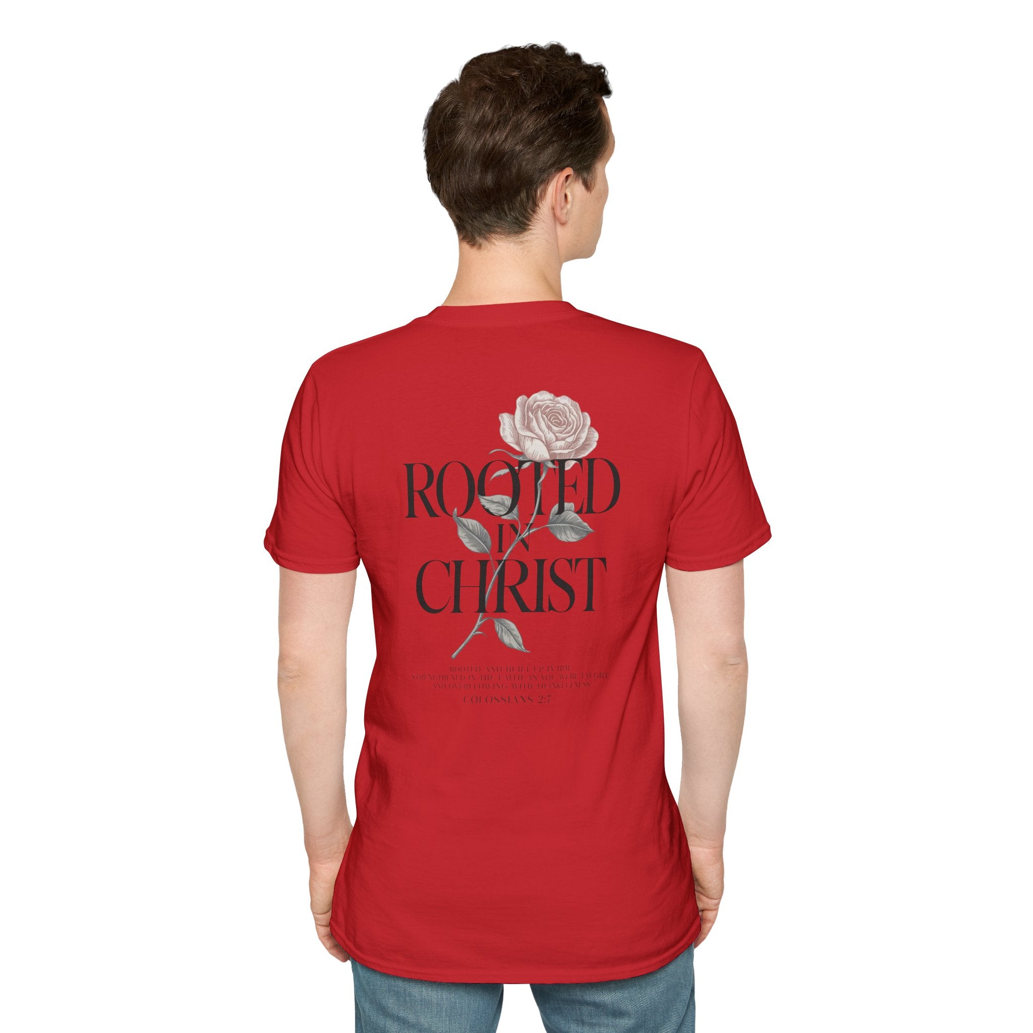 Rooted in Christ Floral T-Shirt — Christian Gift for Women Faith Graphic Tee