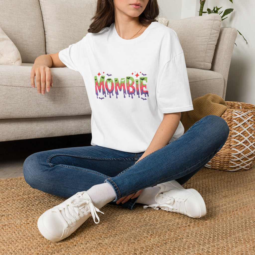 Mombie Halloween T-Shirt — Funny Zombie Mom Gift for Her Neon Graphic Tee