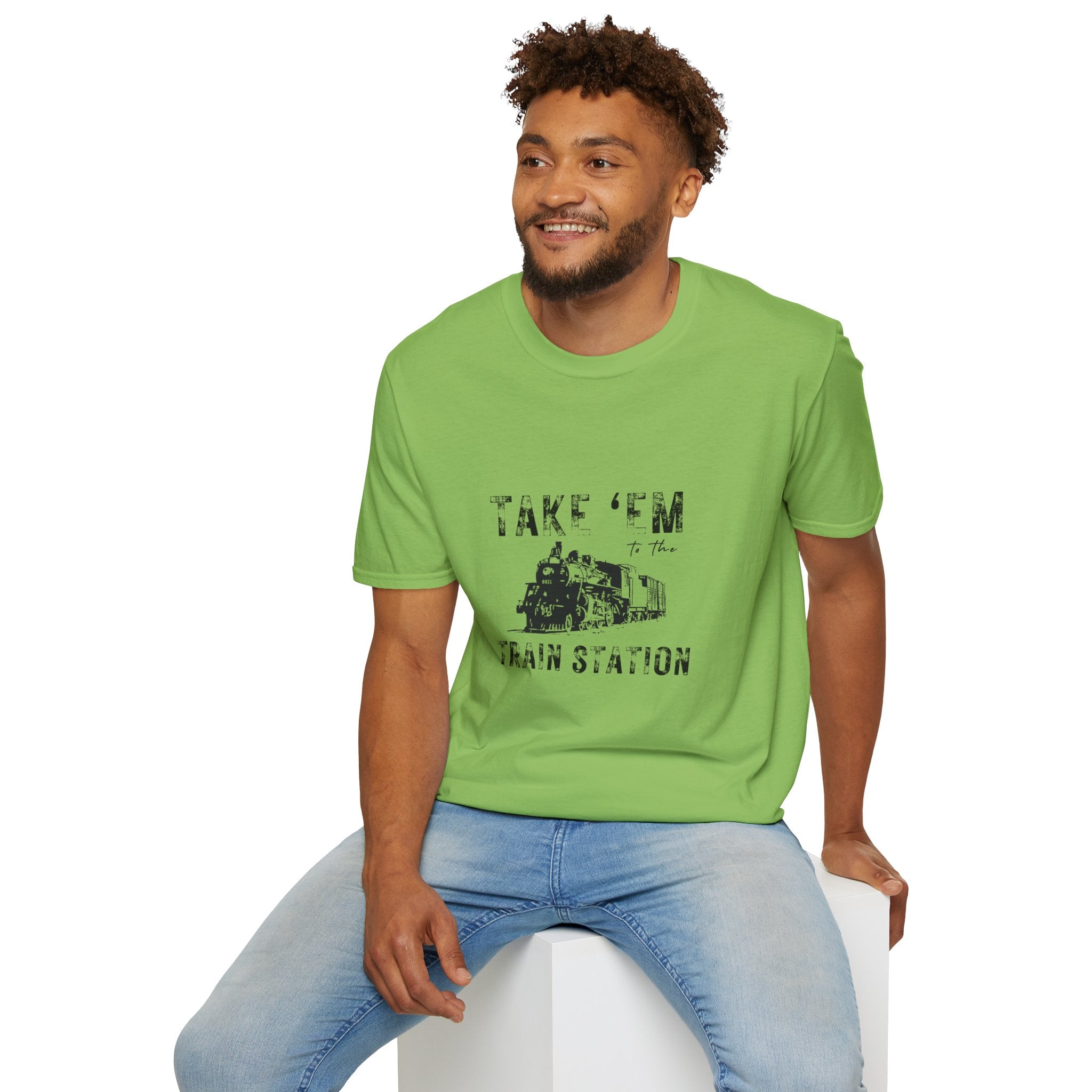 Take 'Em to the Train Station T-Shirt — Funny Sarcastic Gift Vintage Engine Graphic Tee