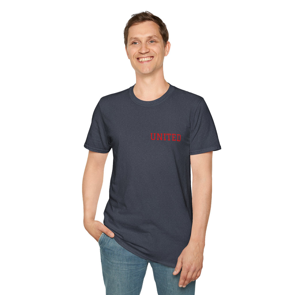 United American Flag T-Shirt — Patriotic Gift for Him Red Chest Graphic Tee