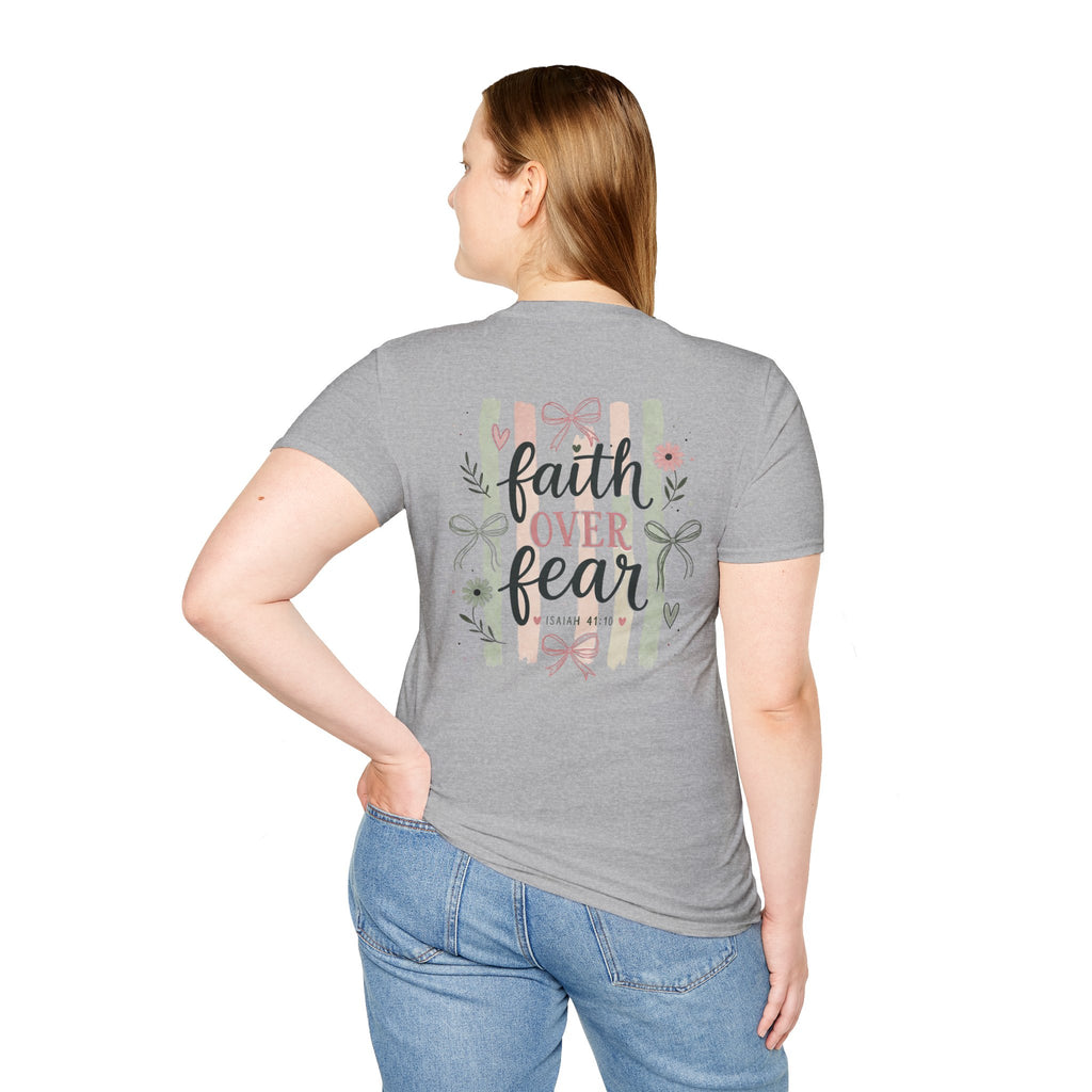 Faith Over Fear T-Shirt — Inspirational Christian Gift for Women Everyday Graphic Tee