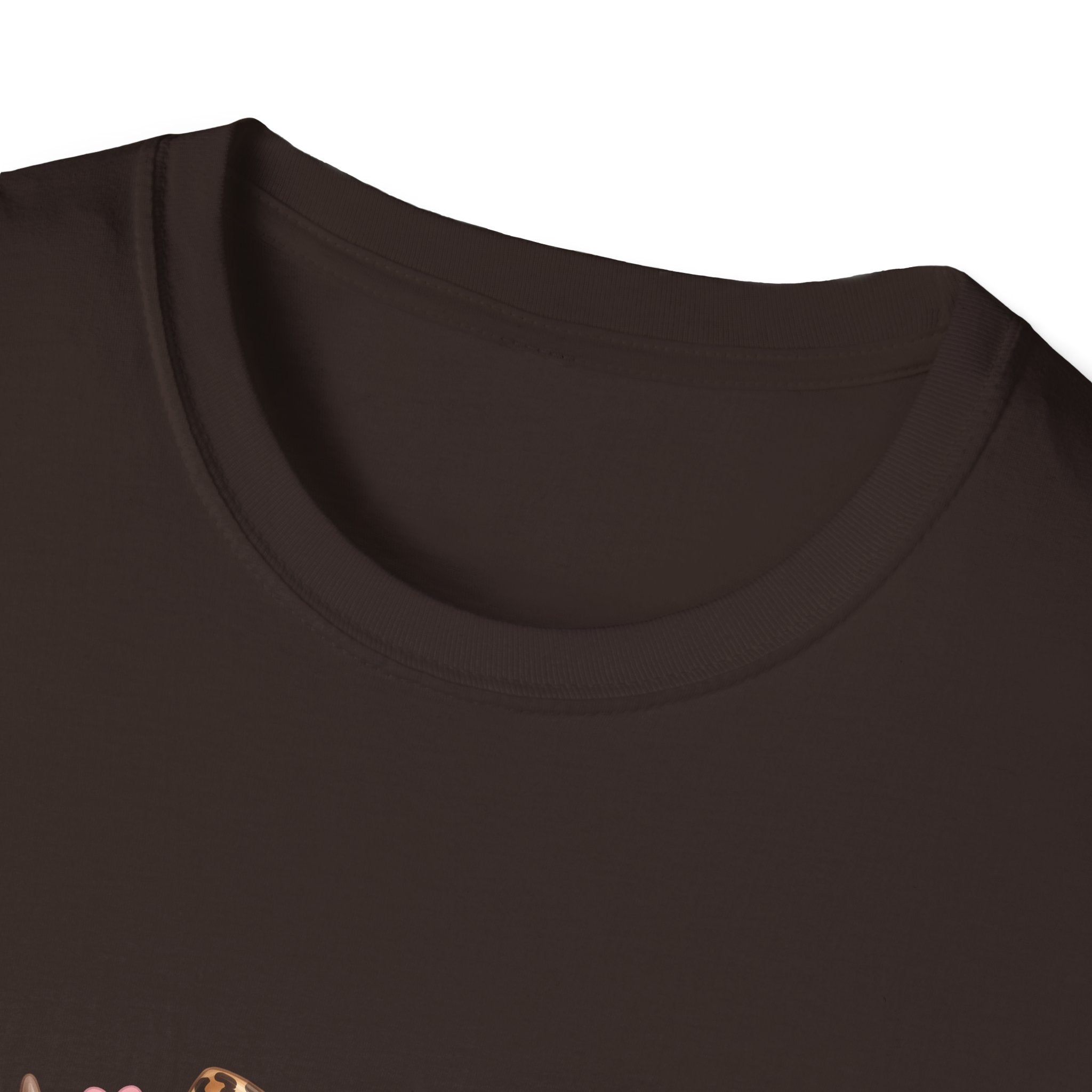 Highland Cow Leopard Bow T-Shirt — Cute Funny Gift for Her Hearts Graphic Tee