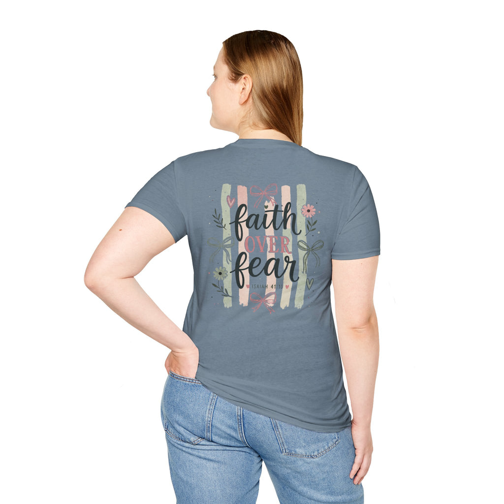 Faith Over Fear T-Shirt — Inspirational Christian Gift for Women Everyday Graphic Tee