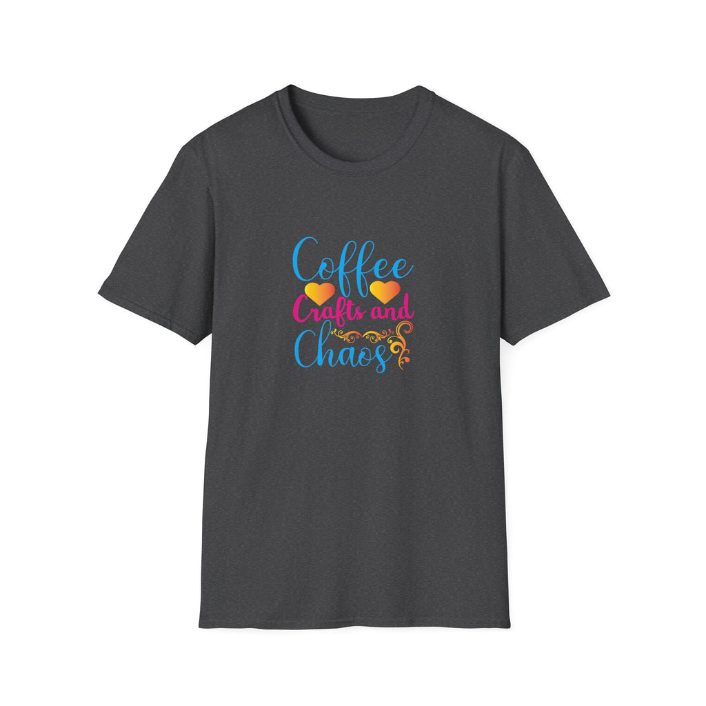 Coffee Crafts and Chaos T-Shirt — Funny Gift for Crafty Women Sarcastic Graphic Tee