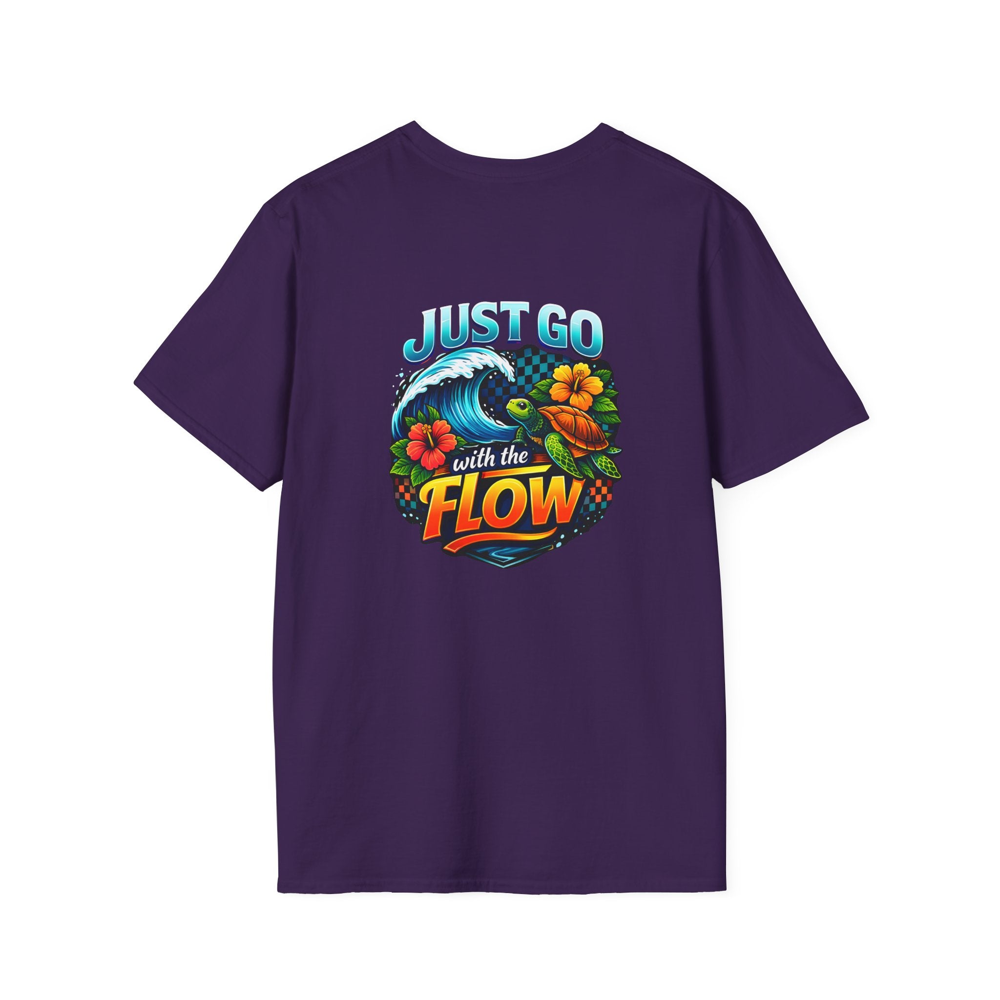 Go With the Flow Sea Turtle T-Shirt — Cute Beach Gift for Women Ocean Floral Tee