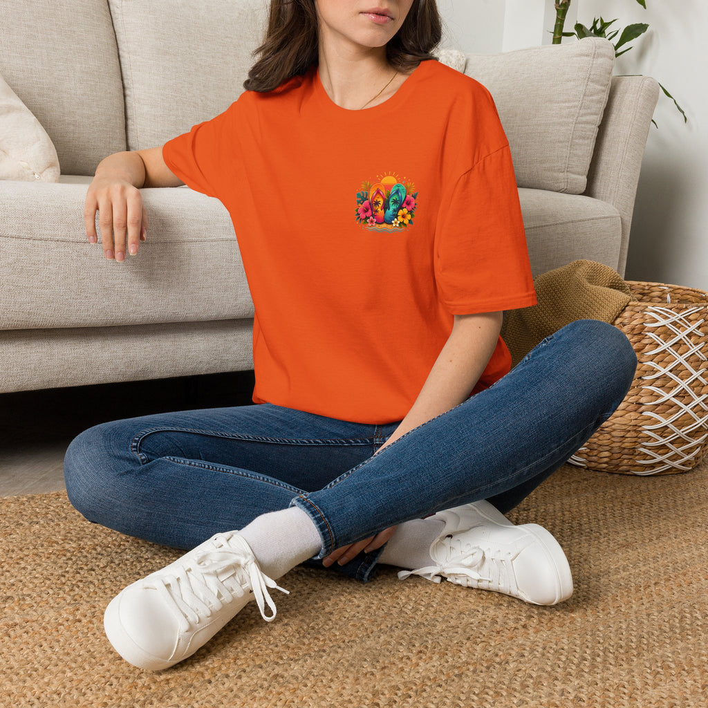 Floral Surf Chest Print T-Shirt — Cute Beach Gift for Women Graphic Tee