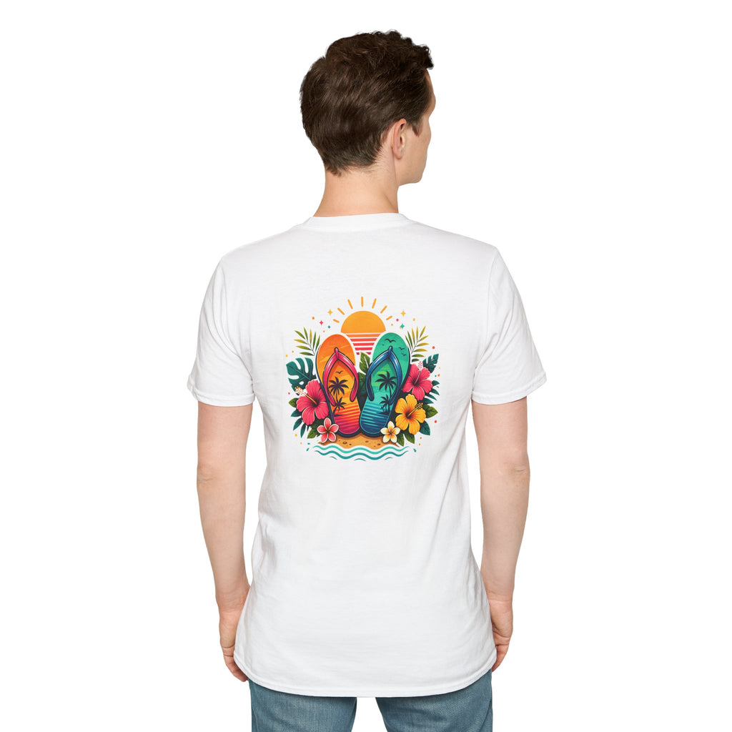 Floral Surf Chest Print T-Shirt — Cute Beach Gift for Women Graphic Tee