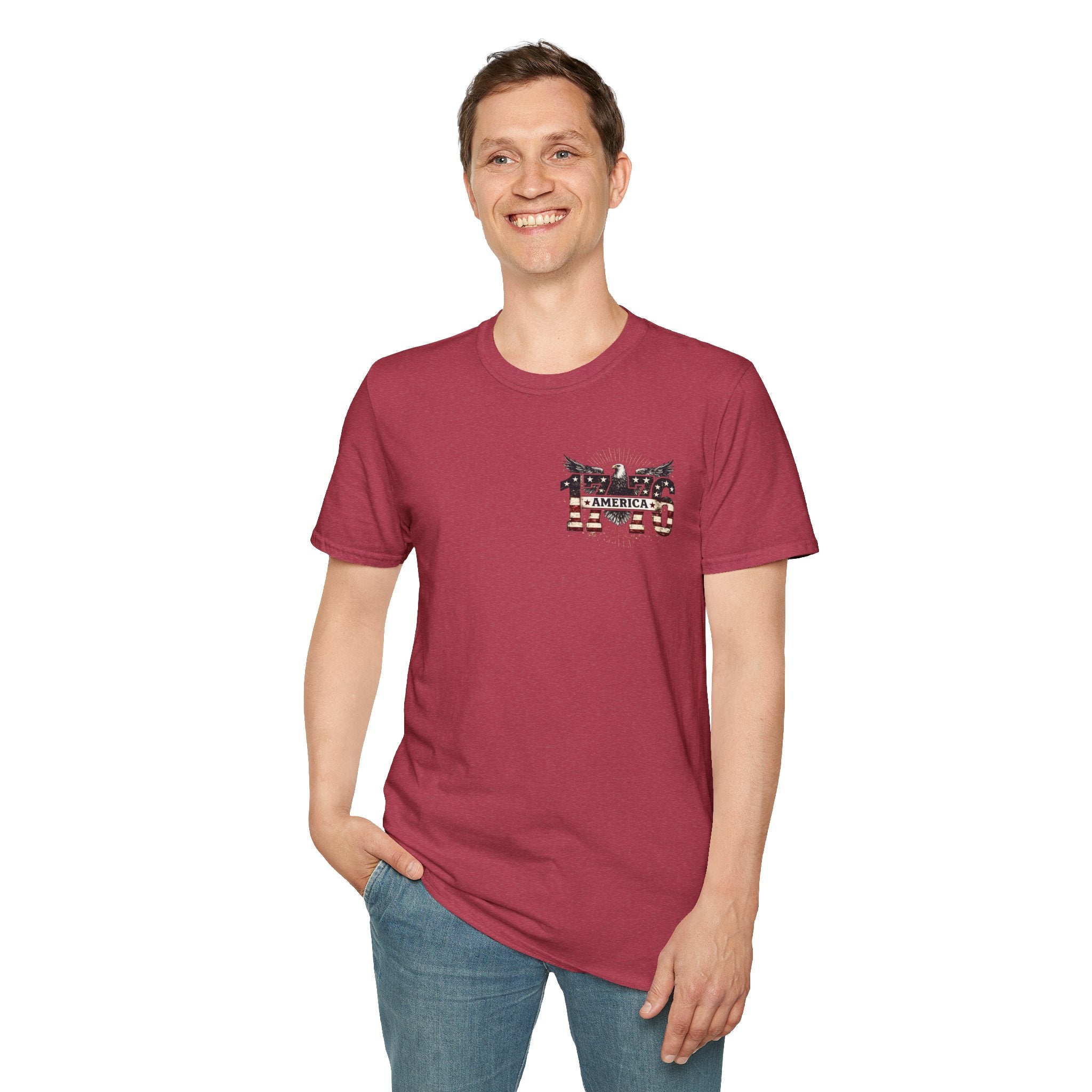 1776 American Flag Eagle T-Shirt — Vintage Patriotic Gift for Him Fourth of July Tee
