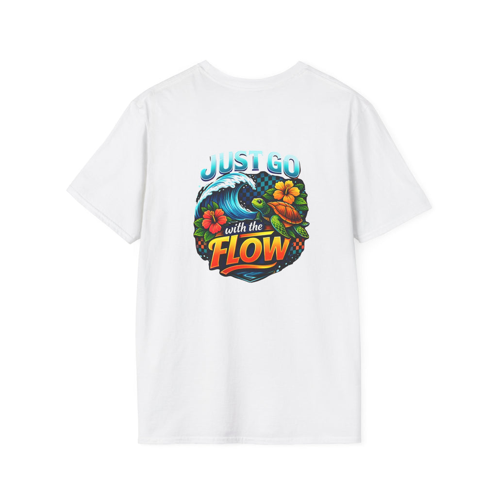 Go With the Flow Sea Turtle T-Shirt — Cute Beach Gift for Women Ocean Floral Tee